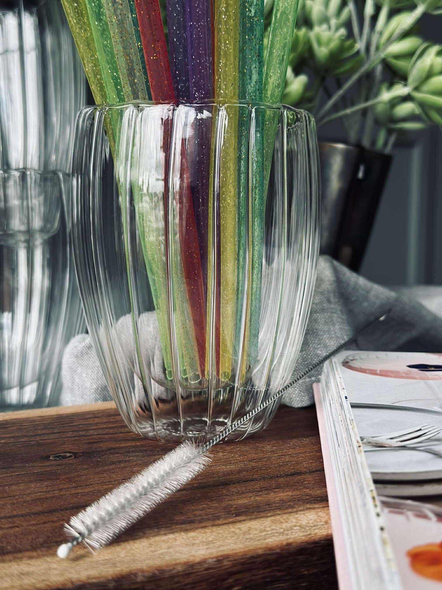 Sugerør med glimmer - genanvendelige