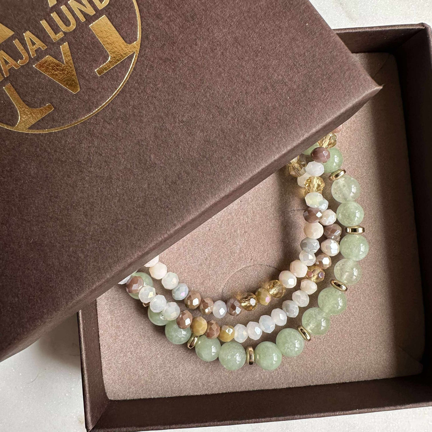 Armbånd Luna Jade Green – Sæt med 3 stk