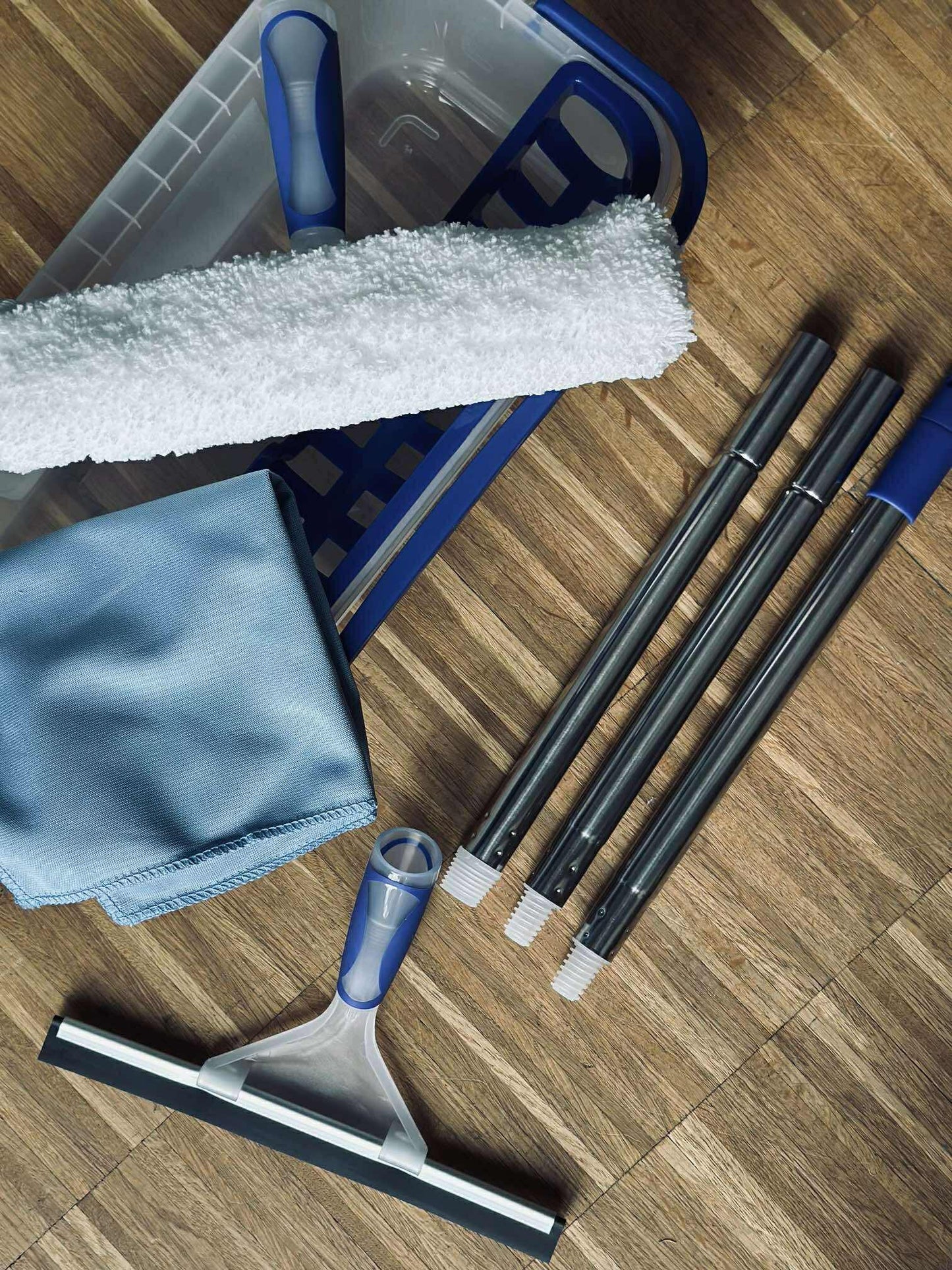 Vinduespudsersæt med opbevaringsboks