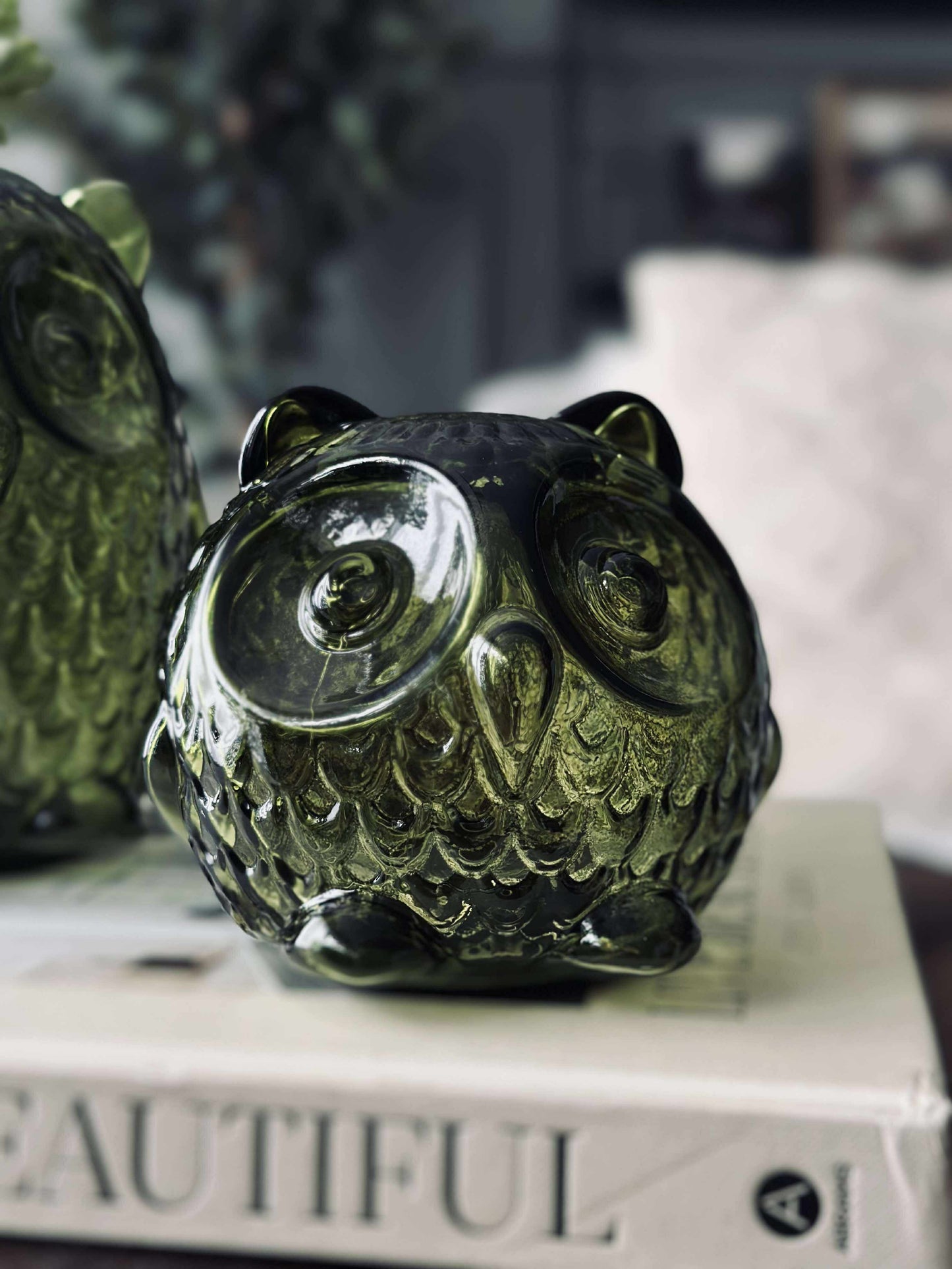 Ugle med led lys og timer - Small