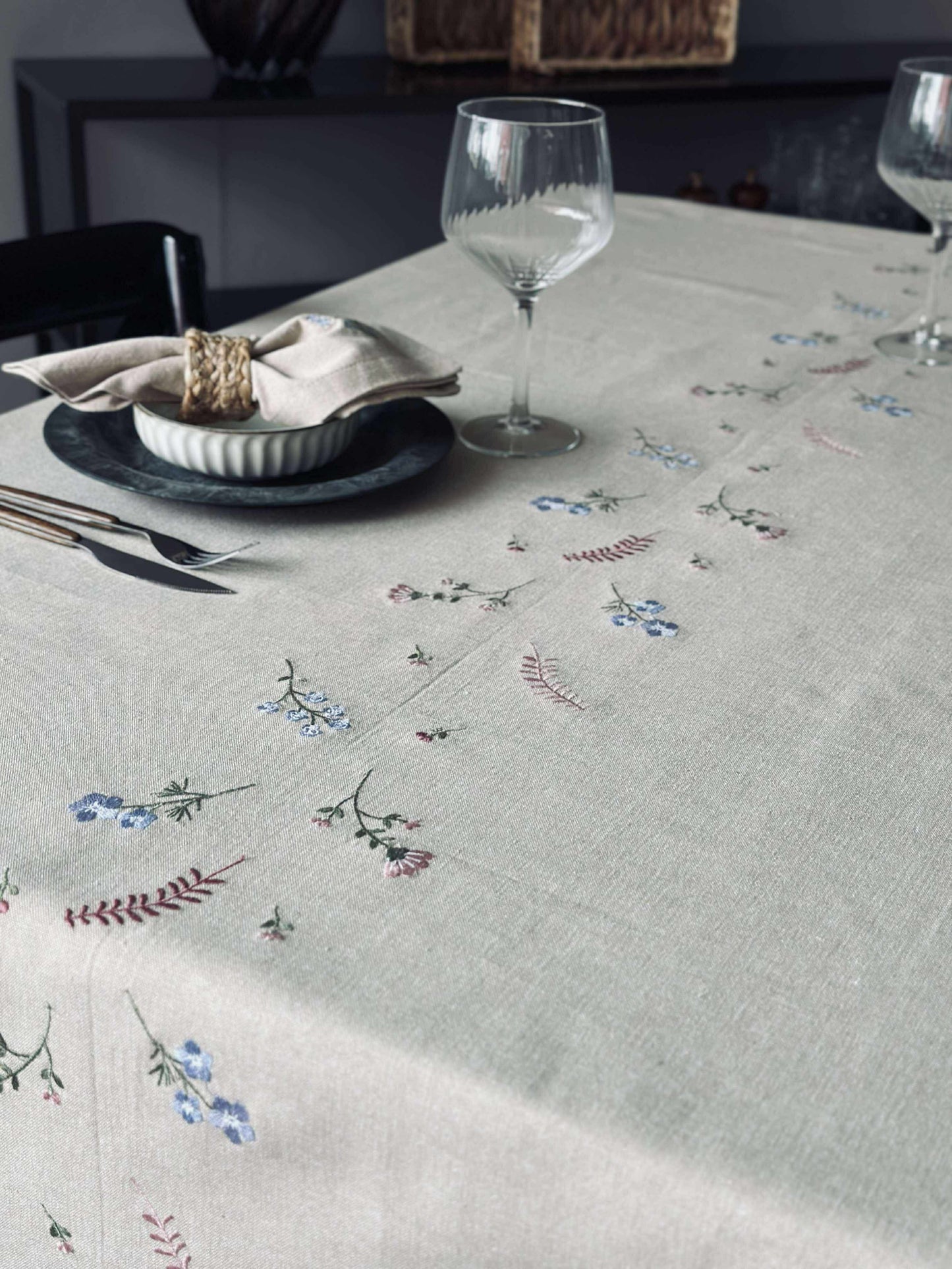 Dug flower broderi - Hørlook