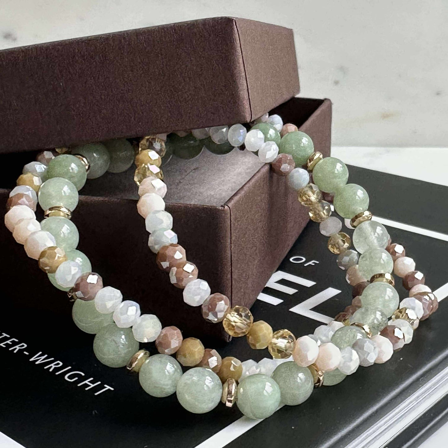 Armbånd Luna Jade Green – Sæt med 3 stk