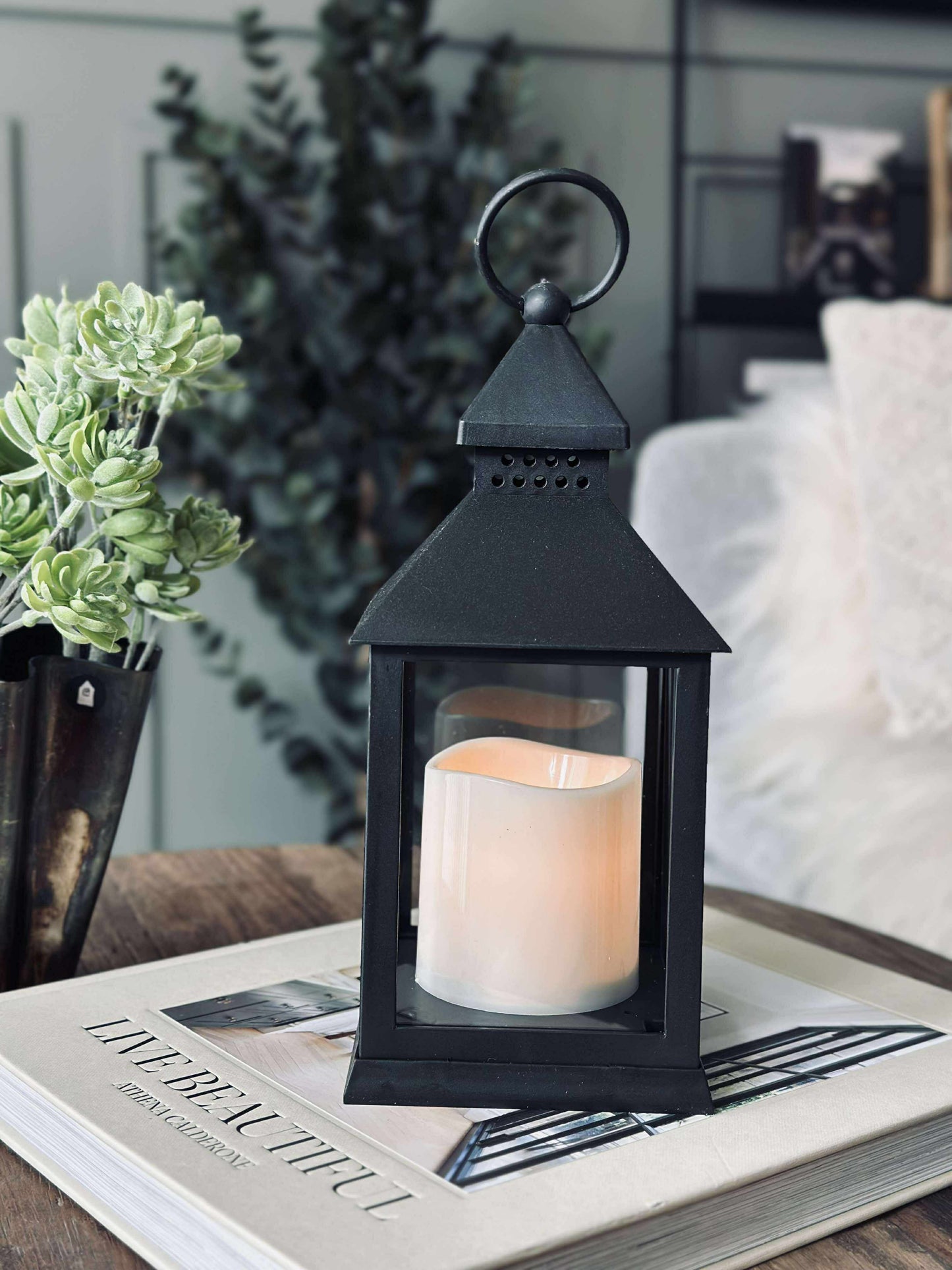 Lanterne m. Timer - Black