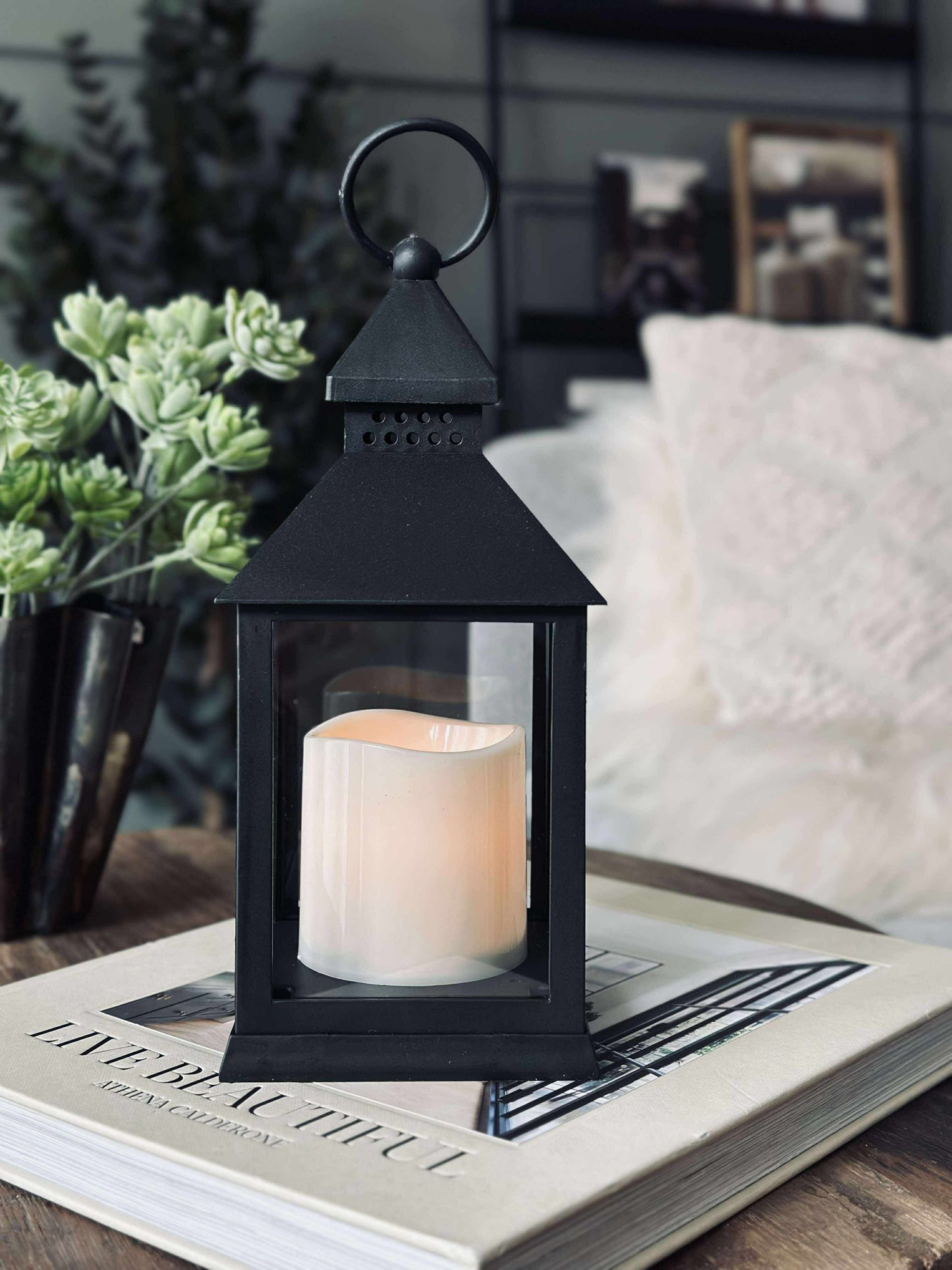 Lanterne m. Timer - Black