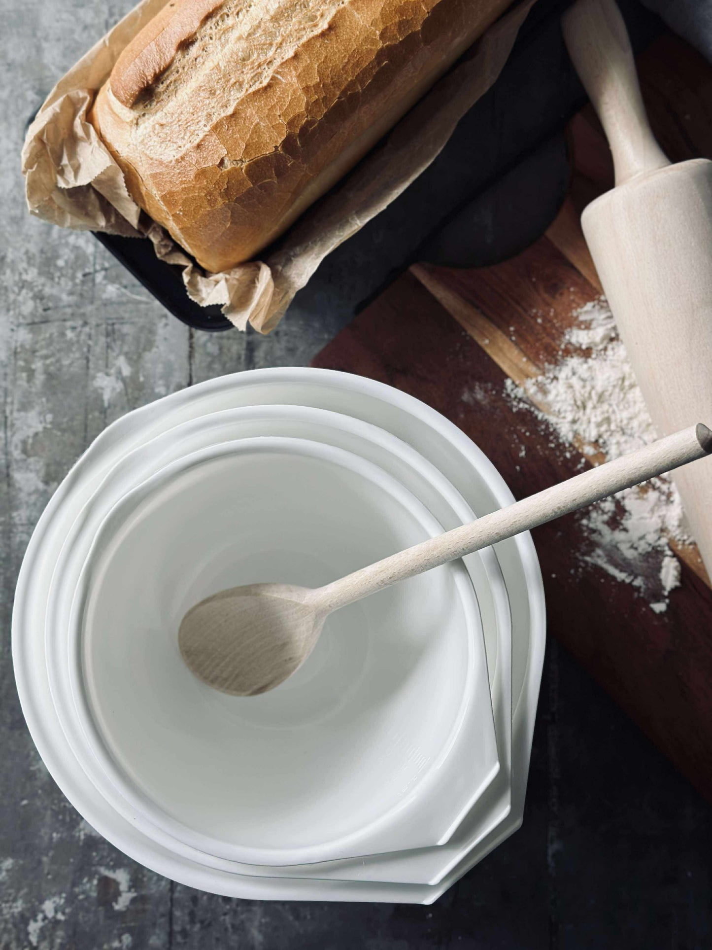 Røreskåle Hvid - Sæt af 3 stk.