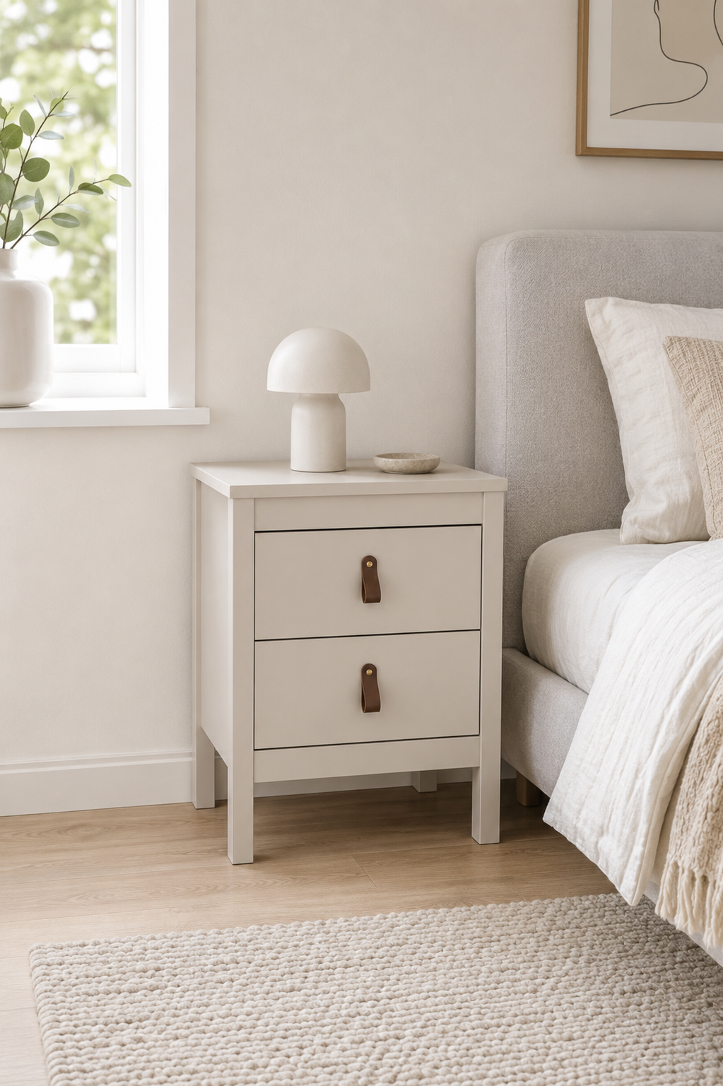 Natbord Madrid med 2 skuffer - Cashmere