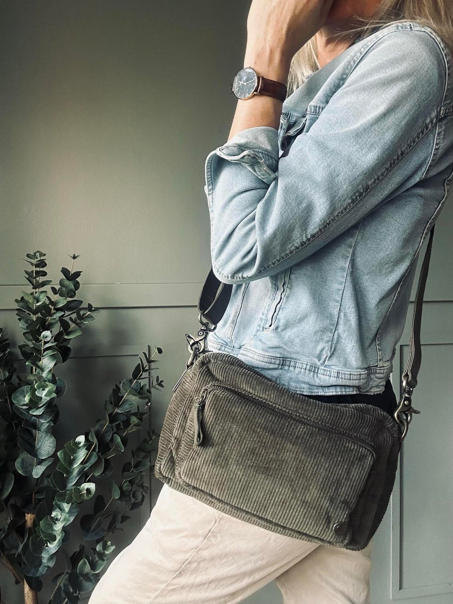Crossbody Army fløjl