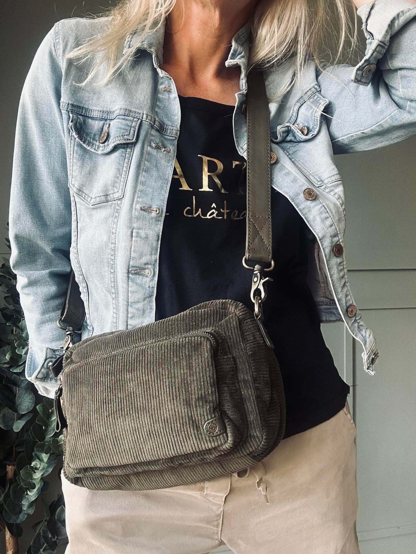 Crossbody Army fløjl