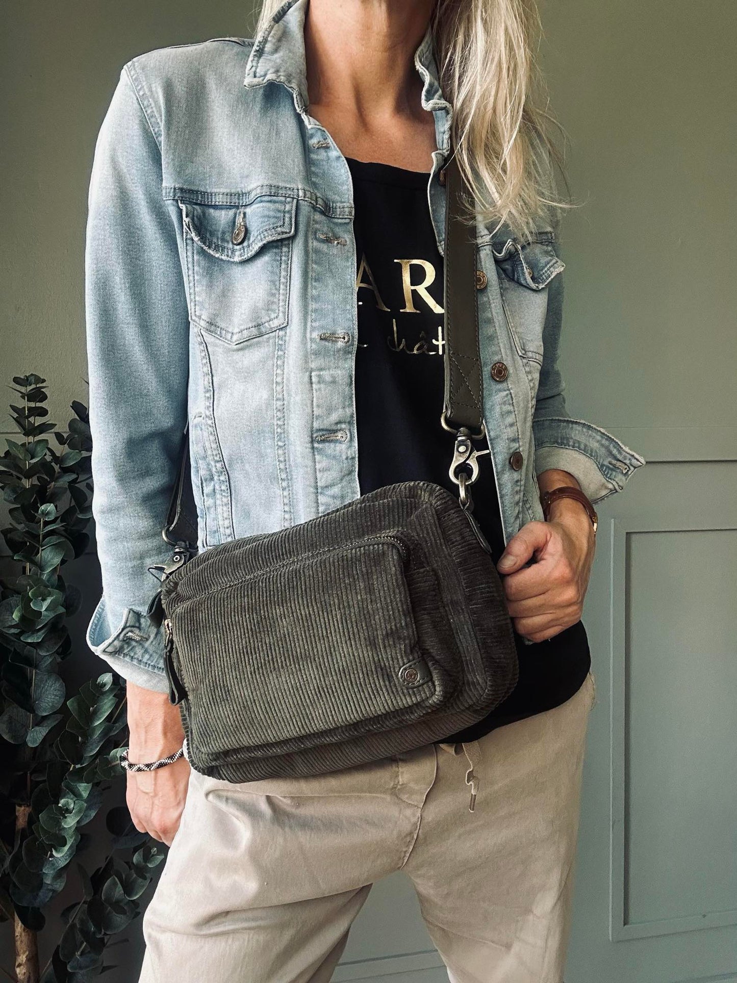 Crossbody Army fløjl