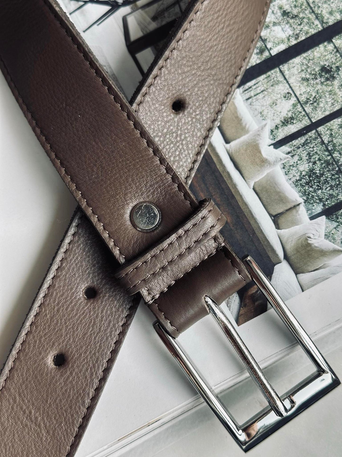 Bælte 3,5 cm - Dark taupe