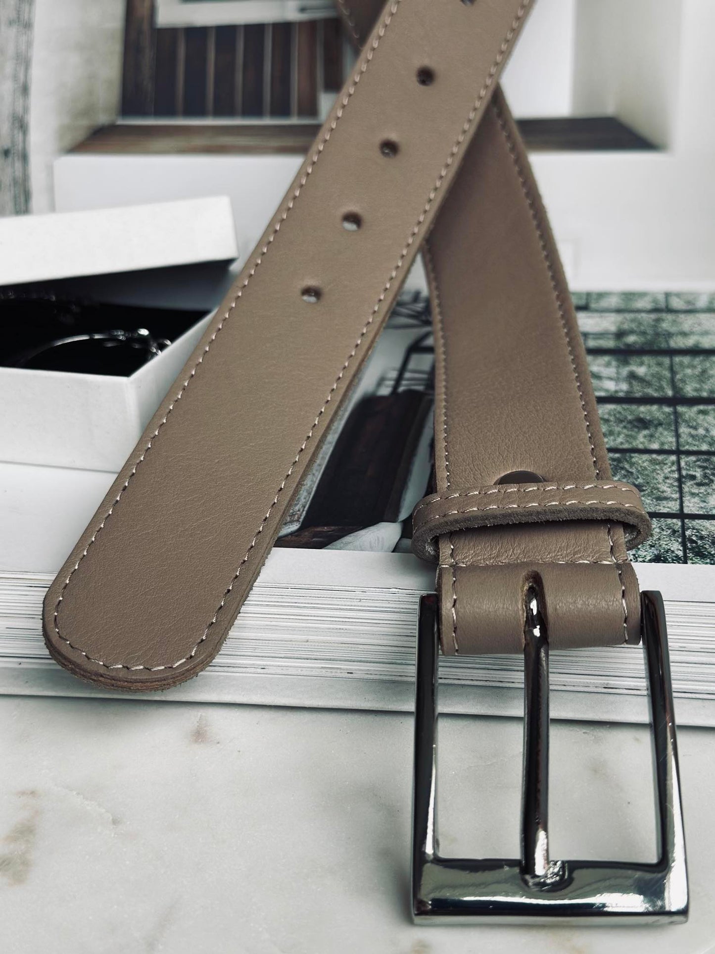 Bælte 3,5 cm - Dusty taupe