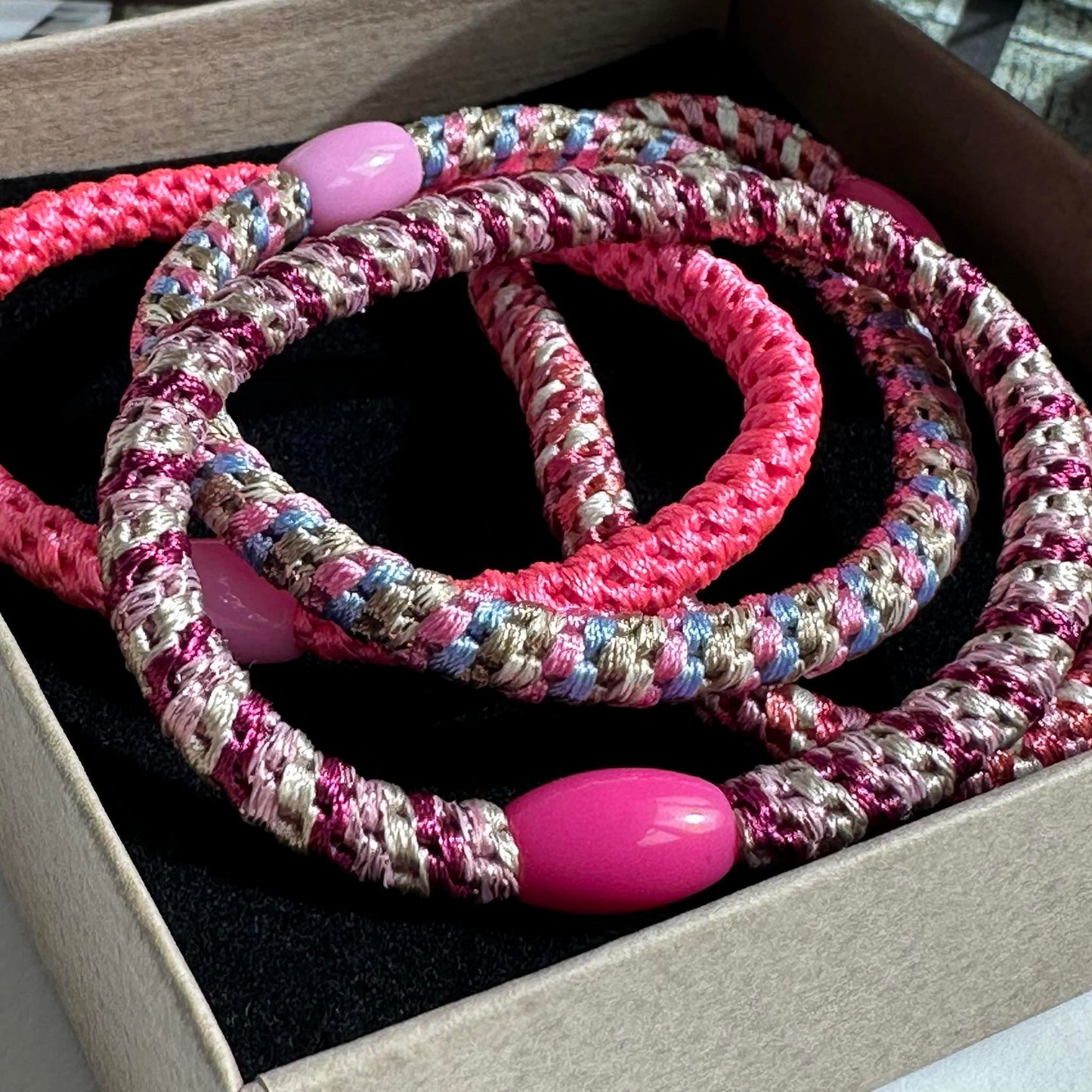 Hårelastikker Supreme Slim Pink - 4 stk.