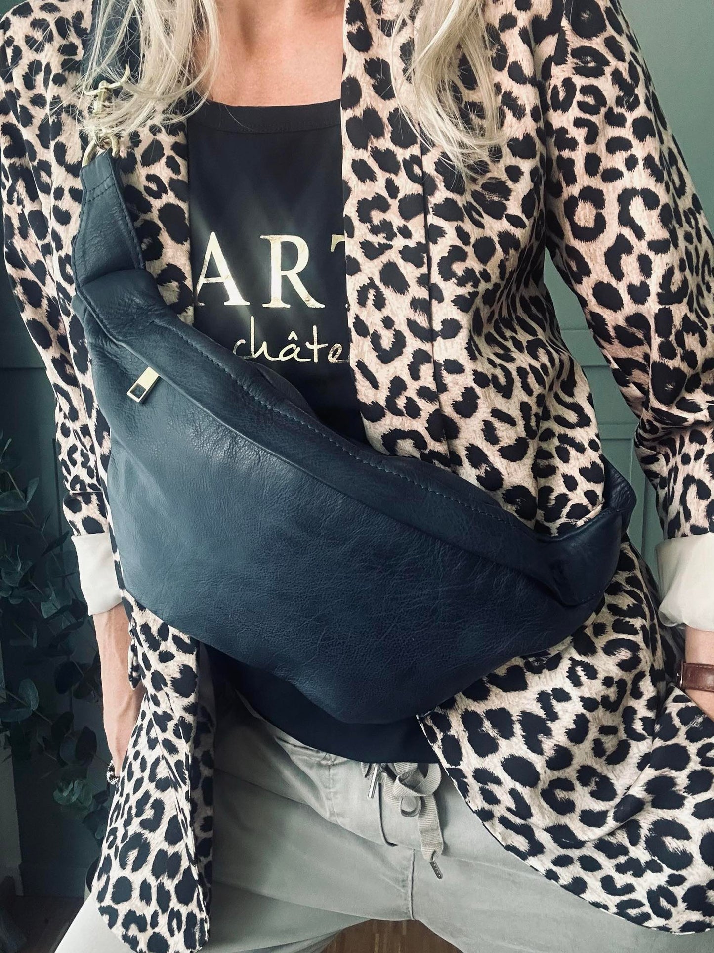 Cool Buffy Bumbag i smørblødt læder - Midnight Blue