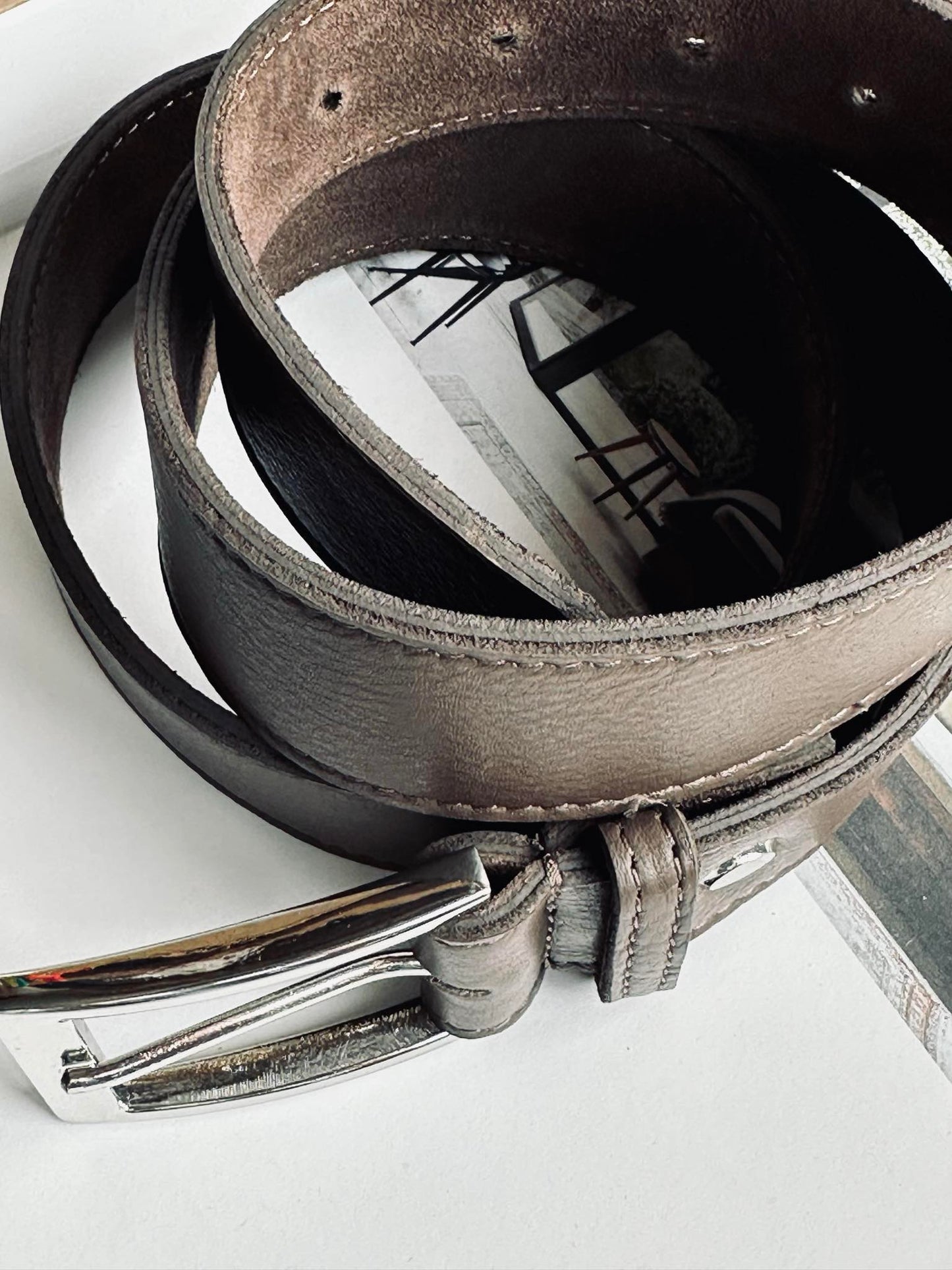 Bælte 3,5 cm - Dark taupe