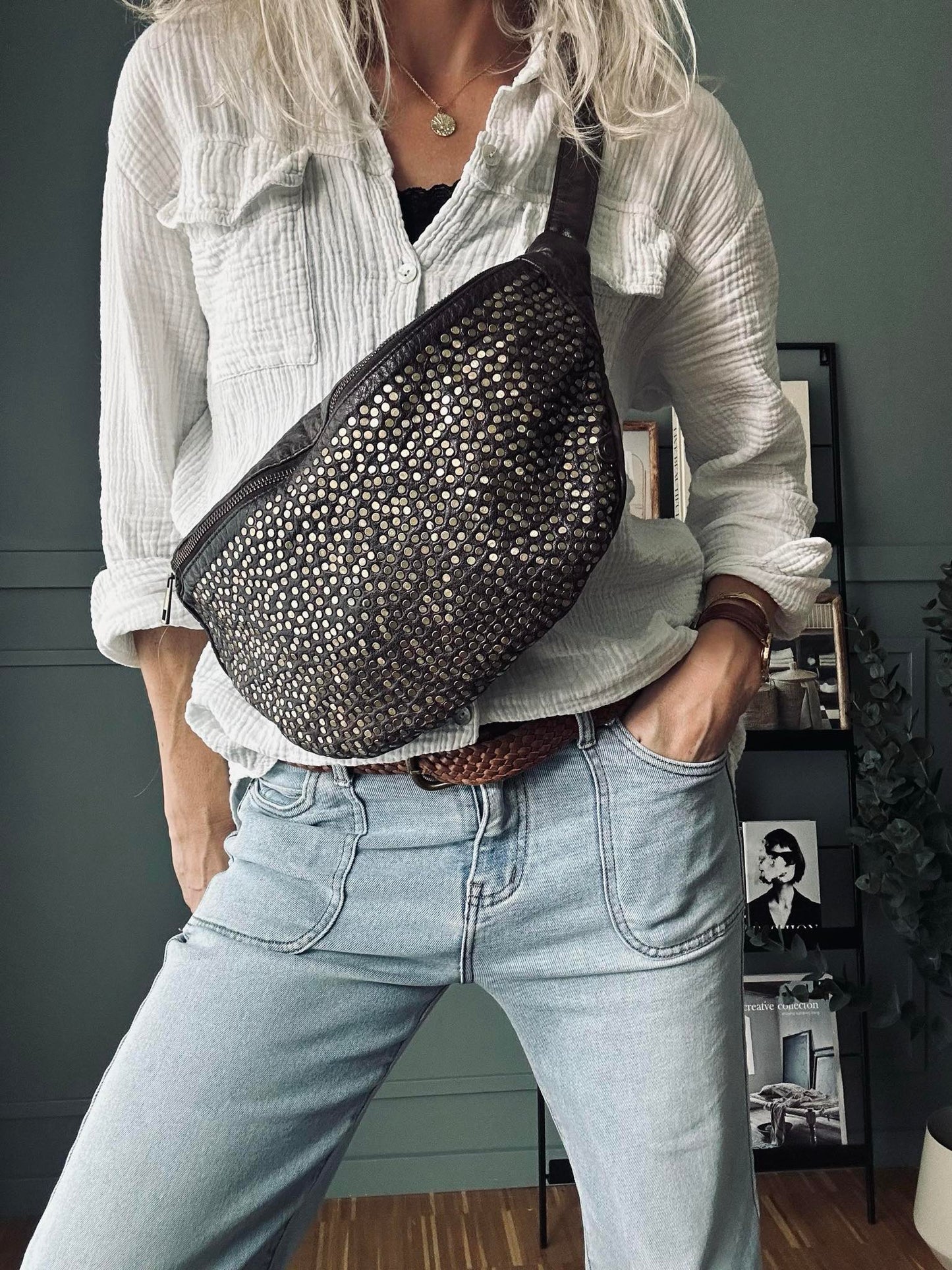 Bumbag Deluxe med nitter - Brown