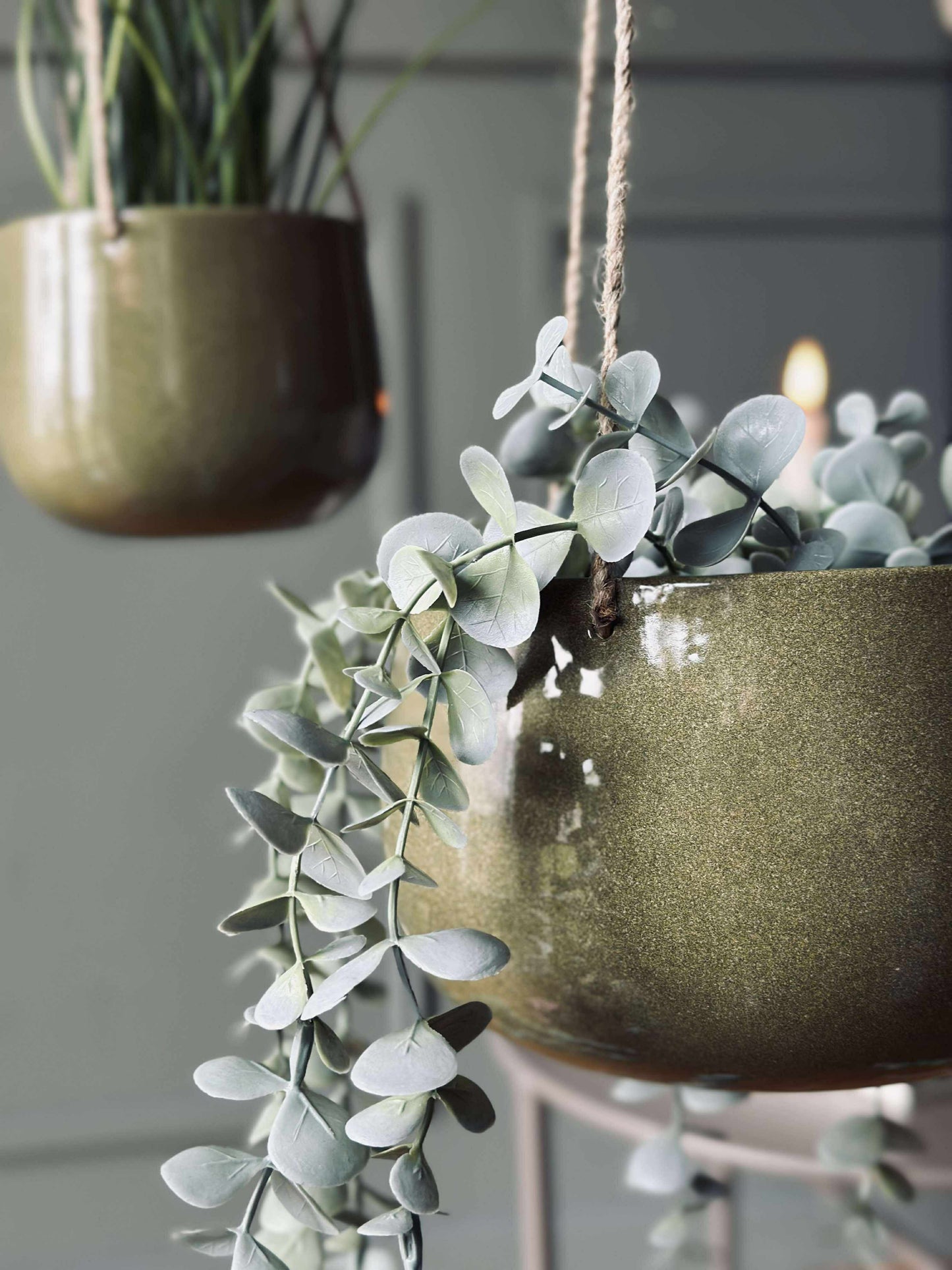 Urtepotte m. Ophæng Grøn  - Flere størrelser