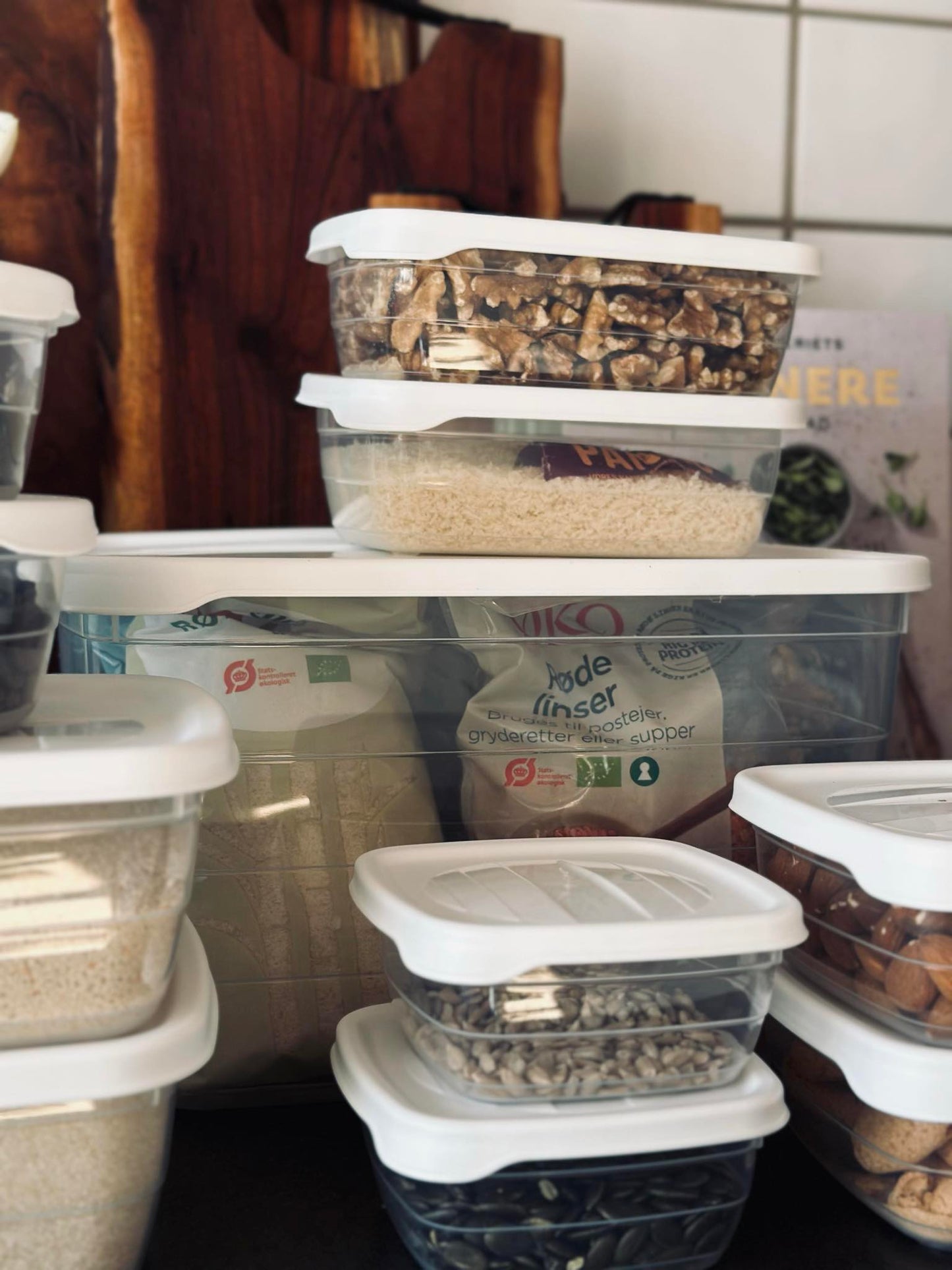 Opbevaringsbøtter m. låg - 11 stk.