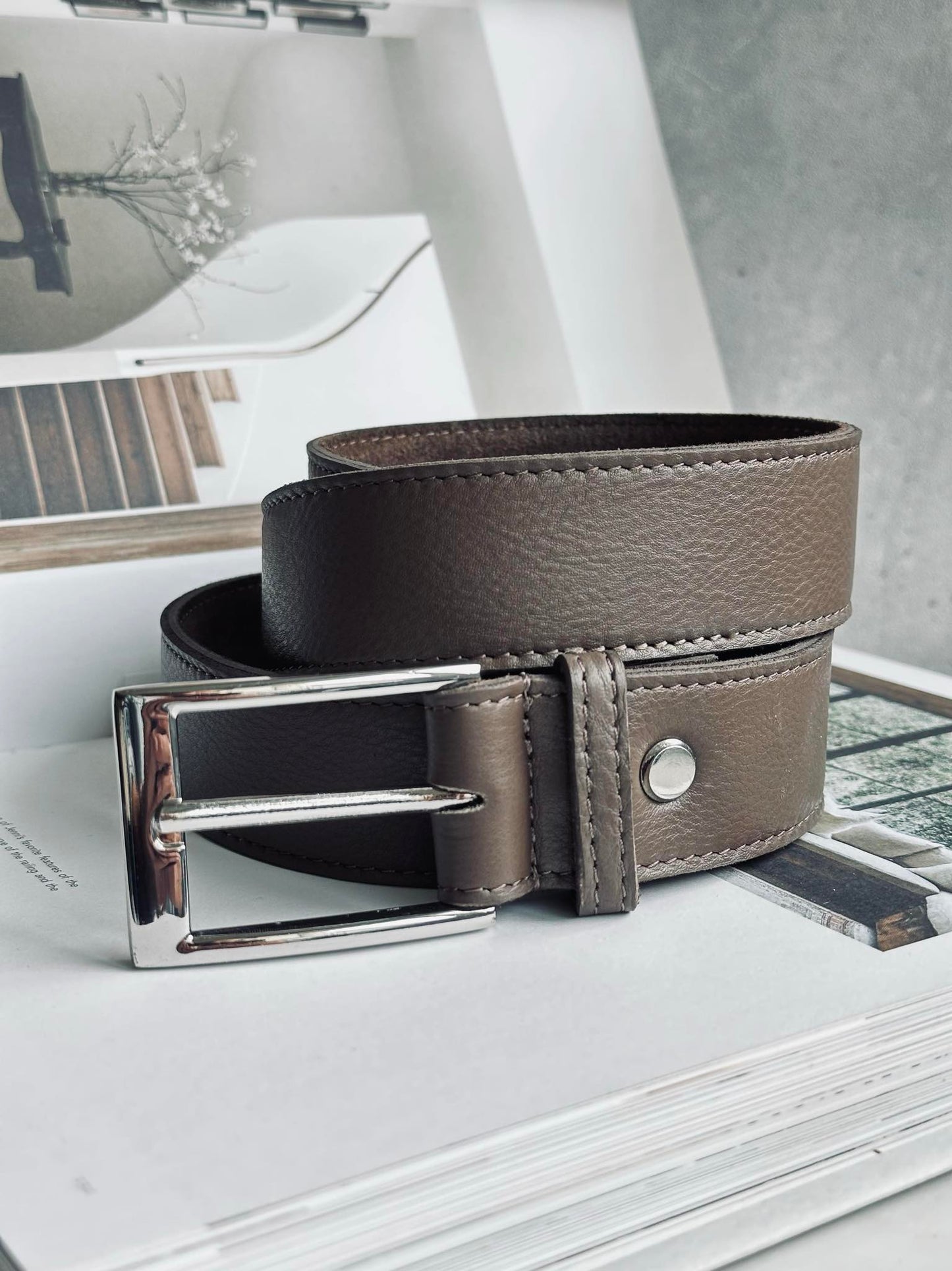 Bælte 3,5 cm - Dark taupe