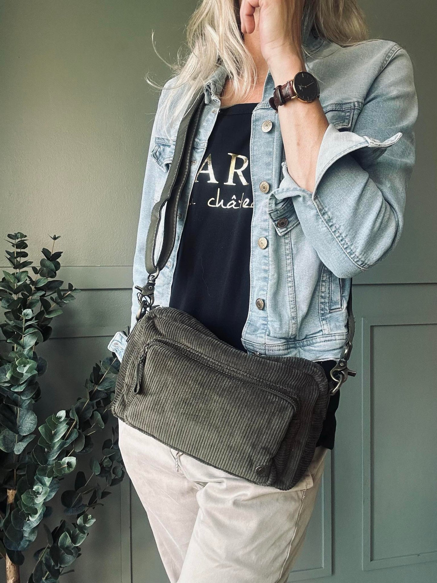 Crossbody Army fløjl