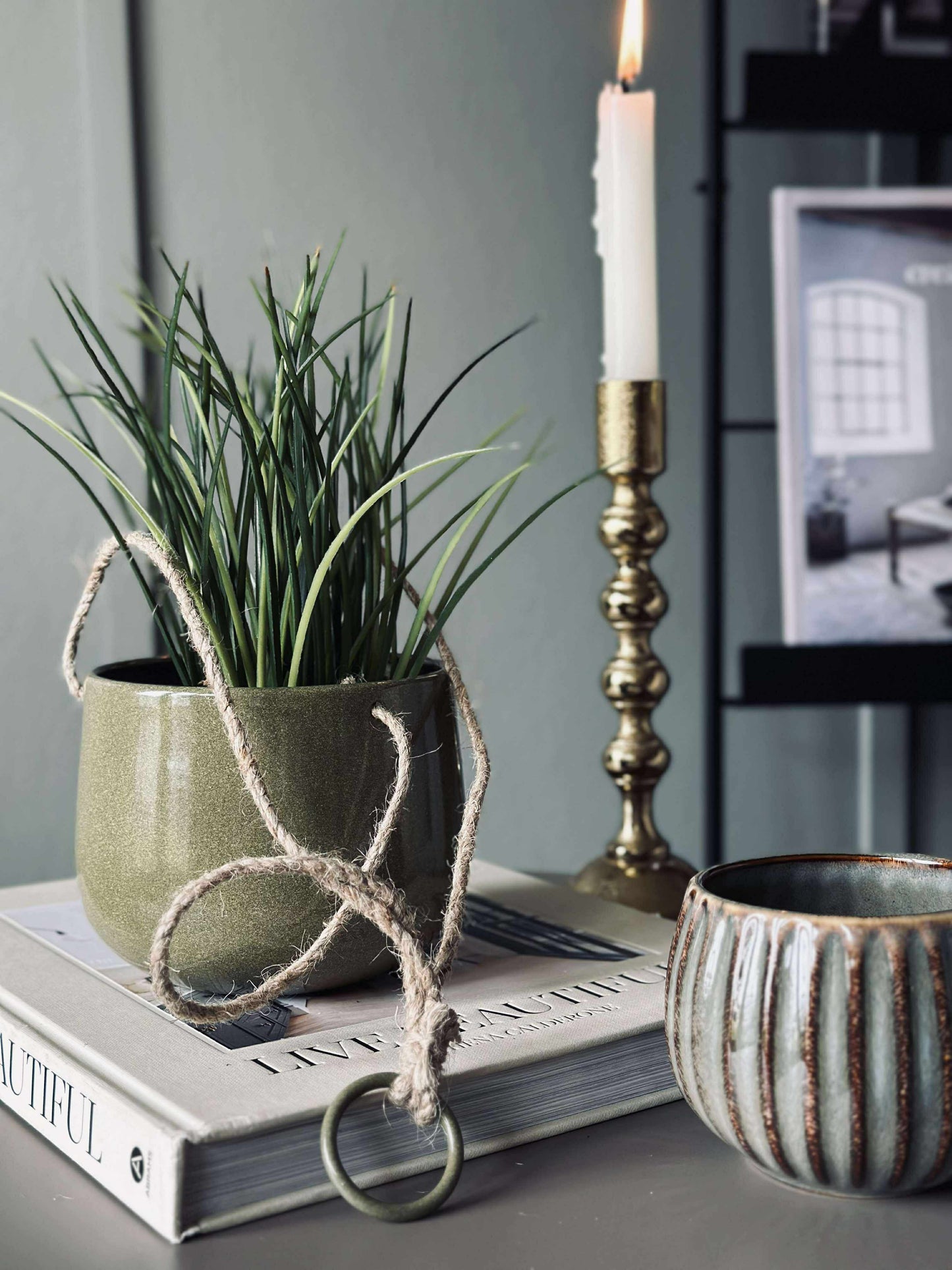 Urtepotte m. Ophæng Grøn  - Flere størrelser