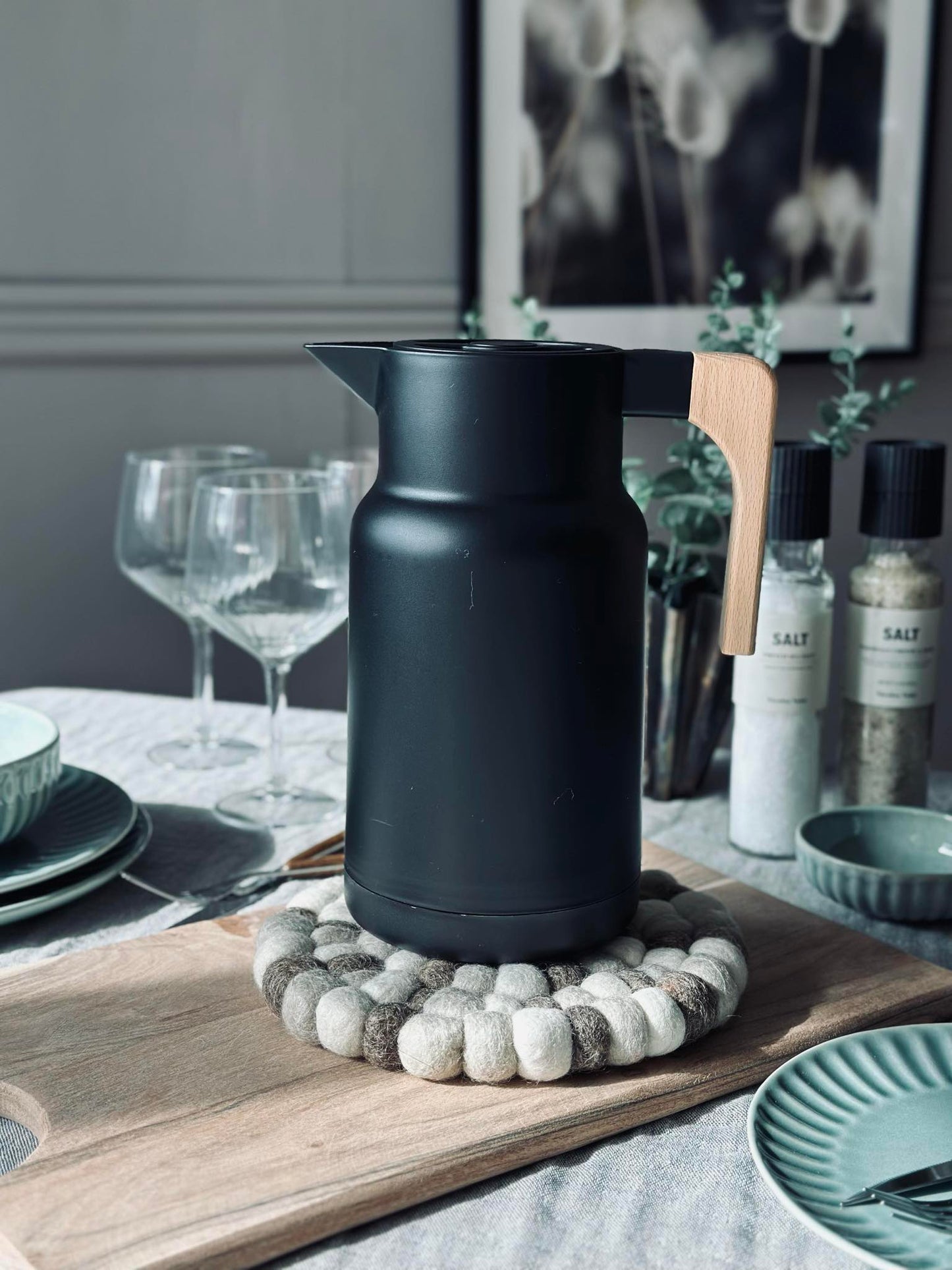 Bordskåner DOTS - Natur / brun uld