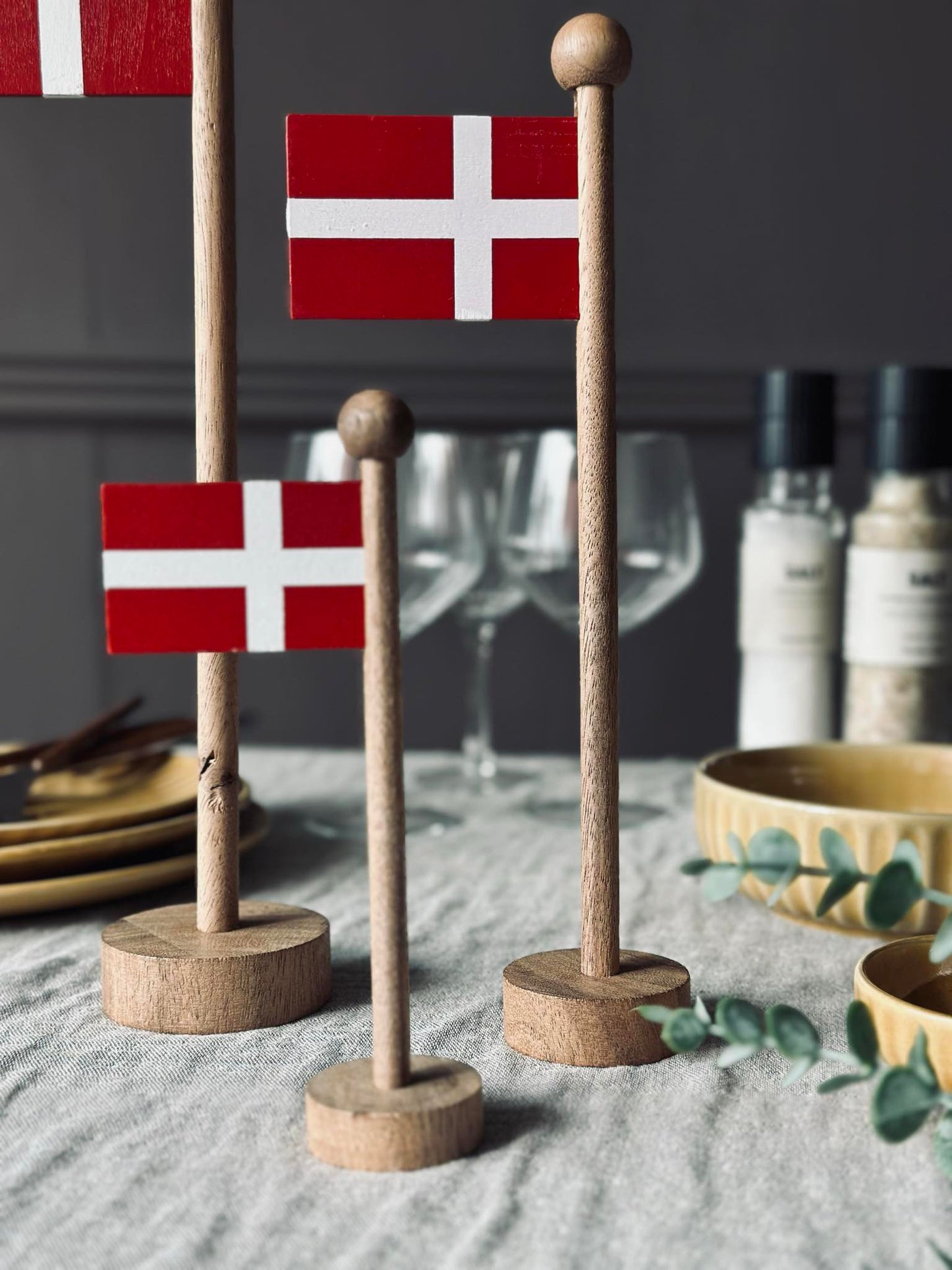 Flag Dannebrog wood - Flere størrelser