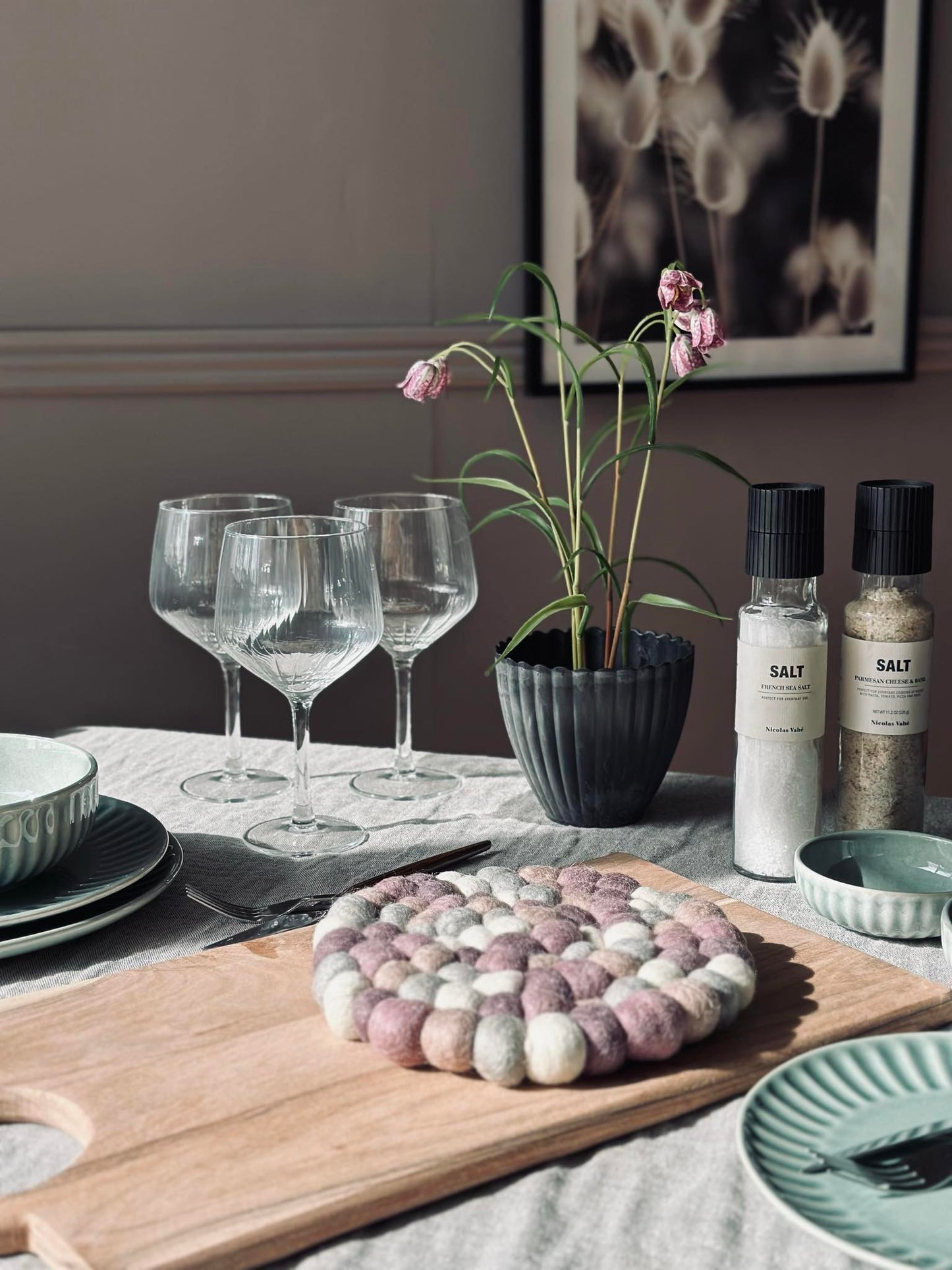 Bordskåner DOTS - Lyng uld mix