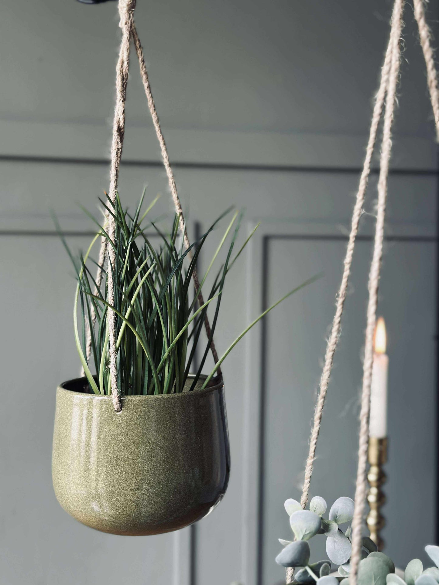 Urtepotte m. Ophæng Grøn  - Flere størrelser