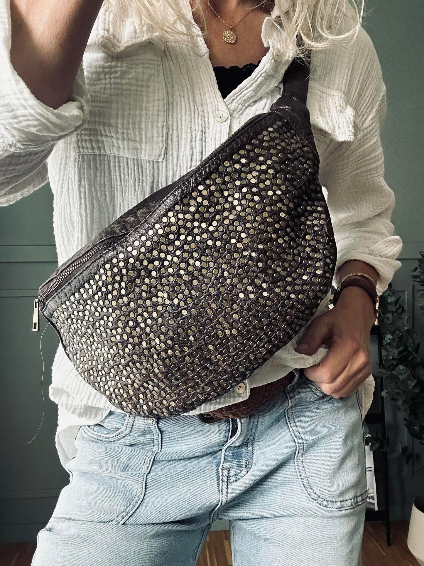 Bumbag Deluxe med nitter - Brown