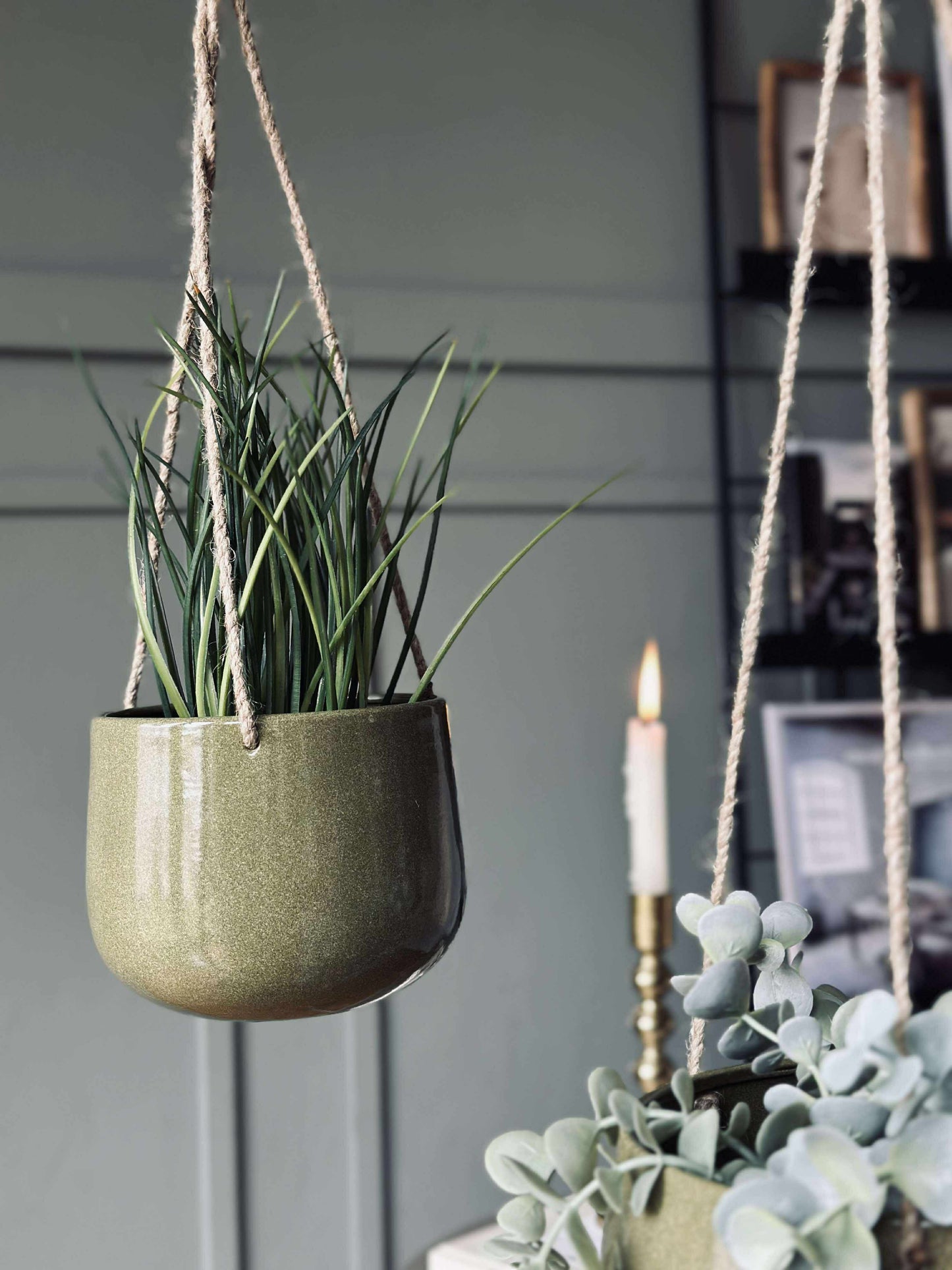 Urtepotte m. Ophæng Grøn  - Flere størrelser