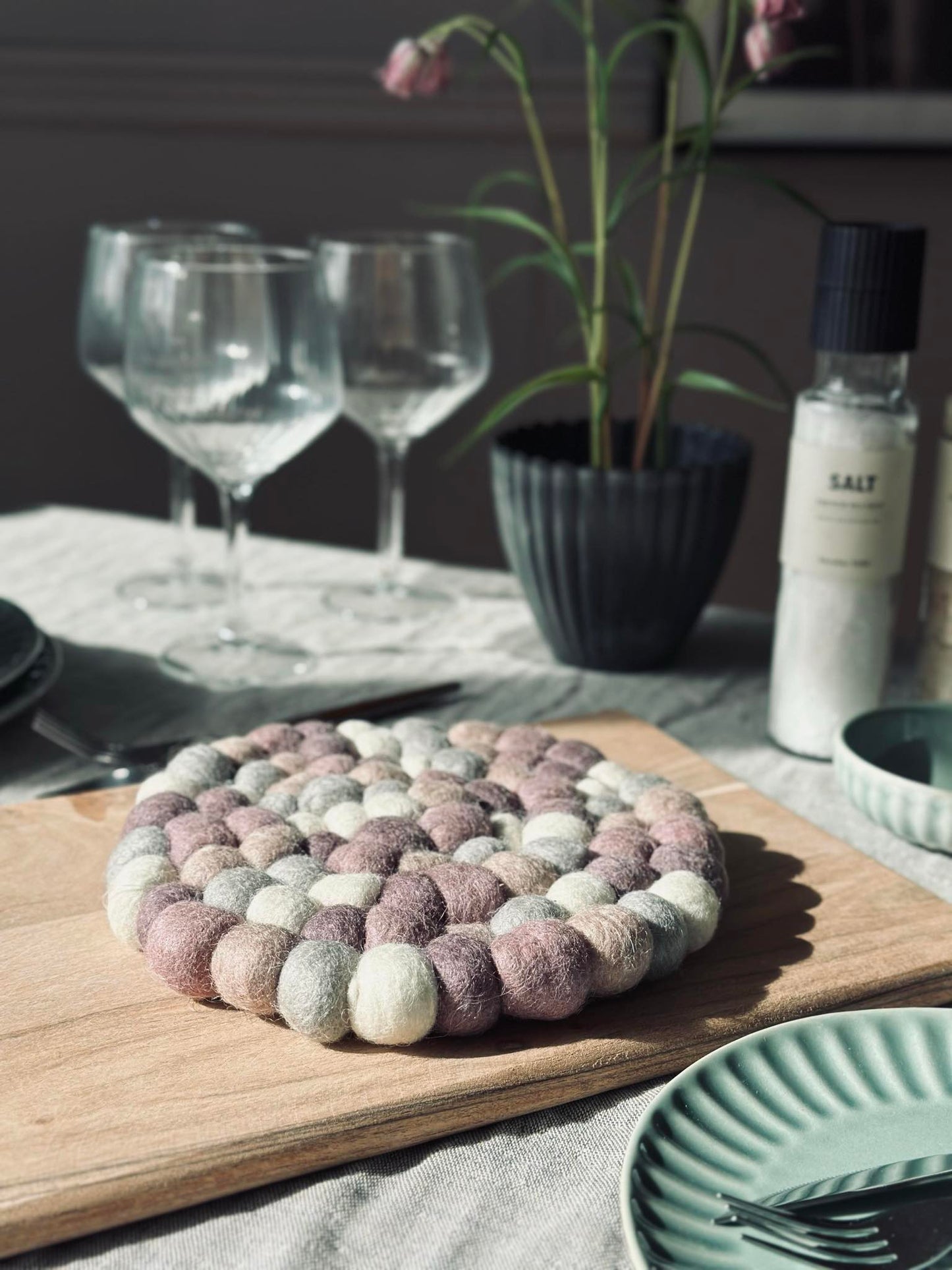 Bordskåner DOTS - Lyng uld mix