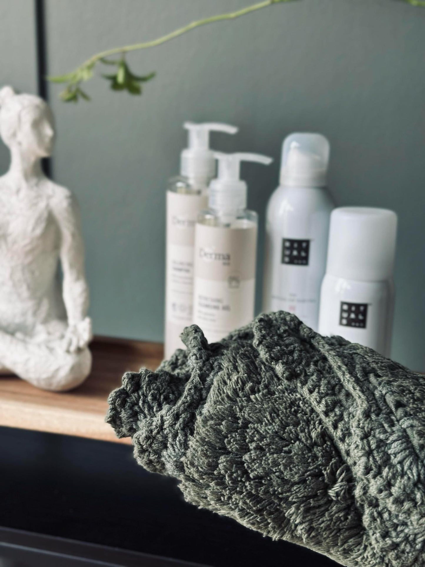 Bademåtte COTTON Oliven