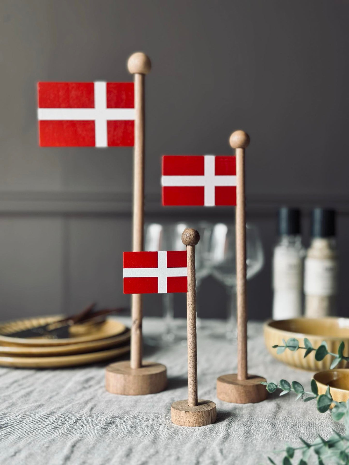 Flag Dannebrog wood - Flere størrelser