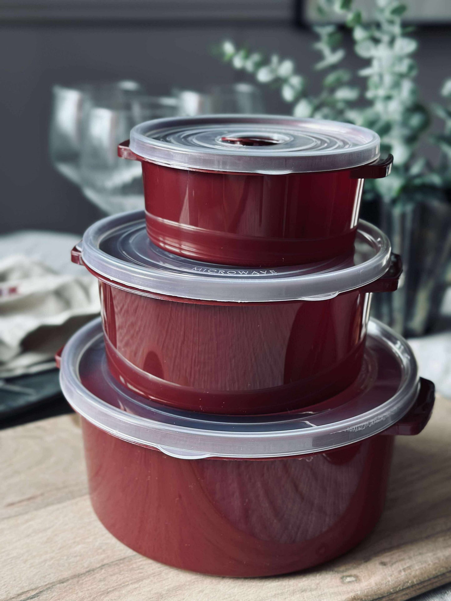 Opbevaringsbøtter - Sæt med 2 stk. Bordeaux