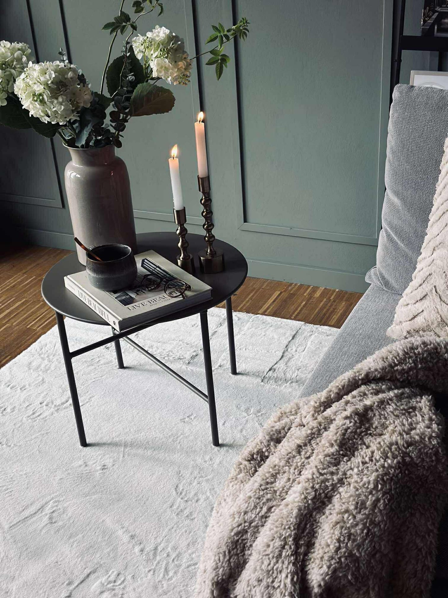 Gulvtæppe Plys white