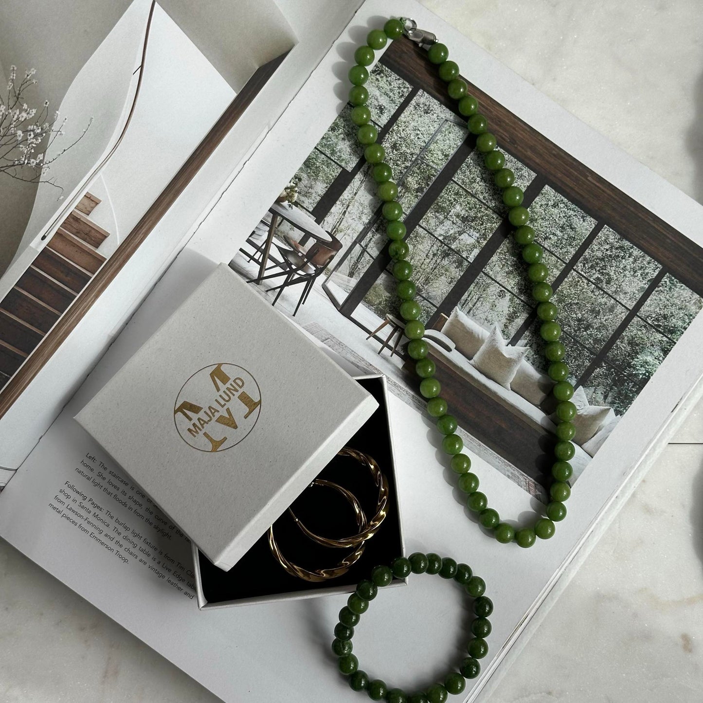 Halskæde Mary Emerald