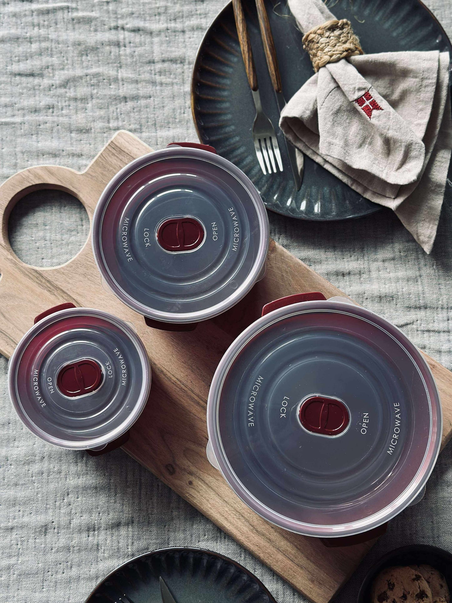 Opbevaringsbøtter - Sæt med 2 stk. Bordeaux