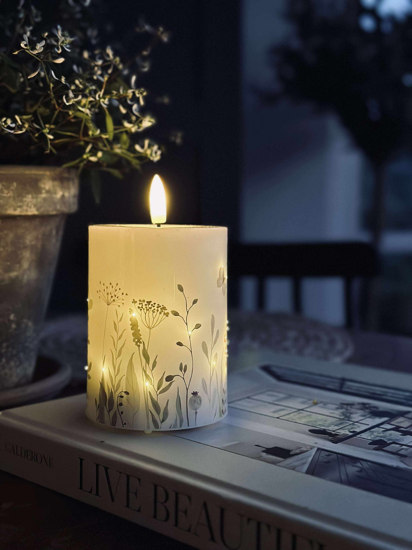 LED Bloklys Twinkle wild flora