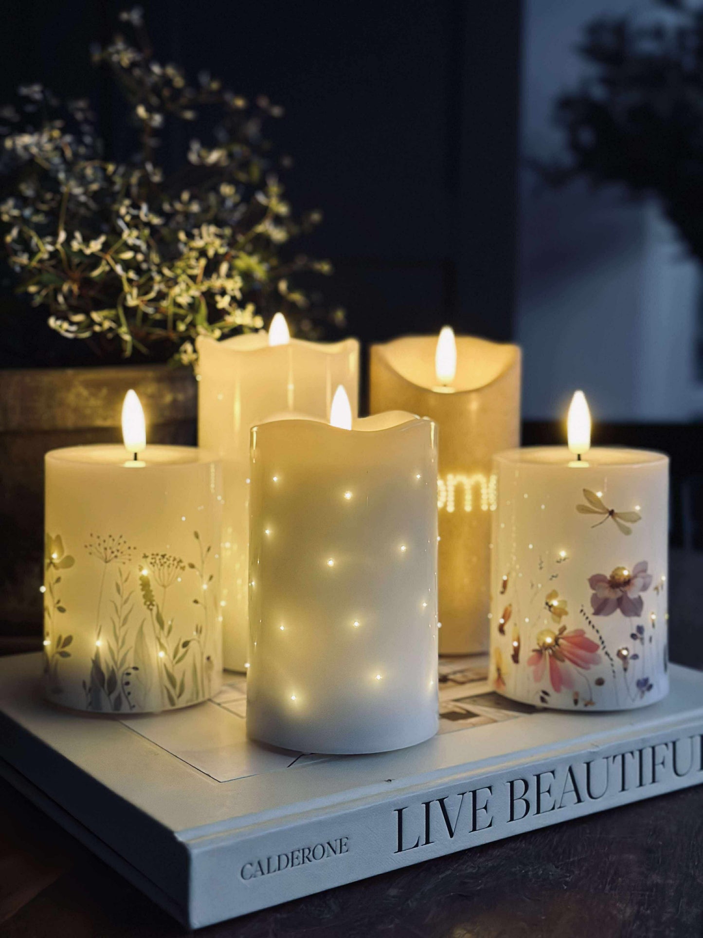 LED Bloklys White TWINKLE - 12,5cm