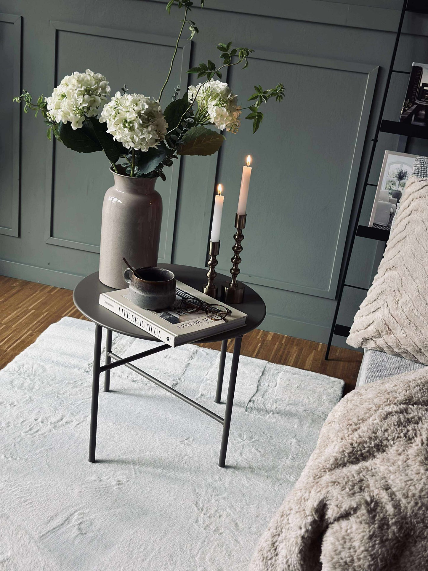 Gulvtæppe Plys white