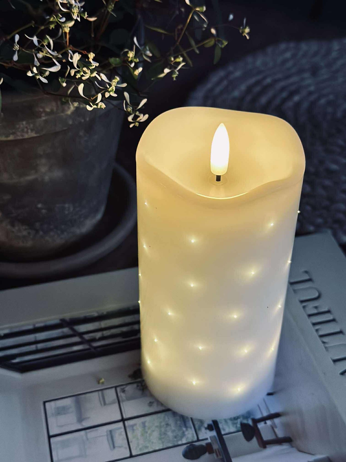 LED Bloklys White TWINKLE 15cm