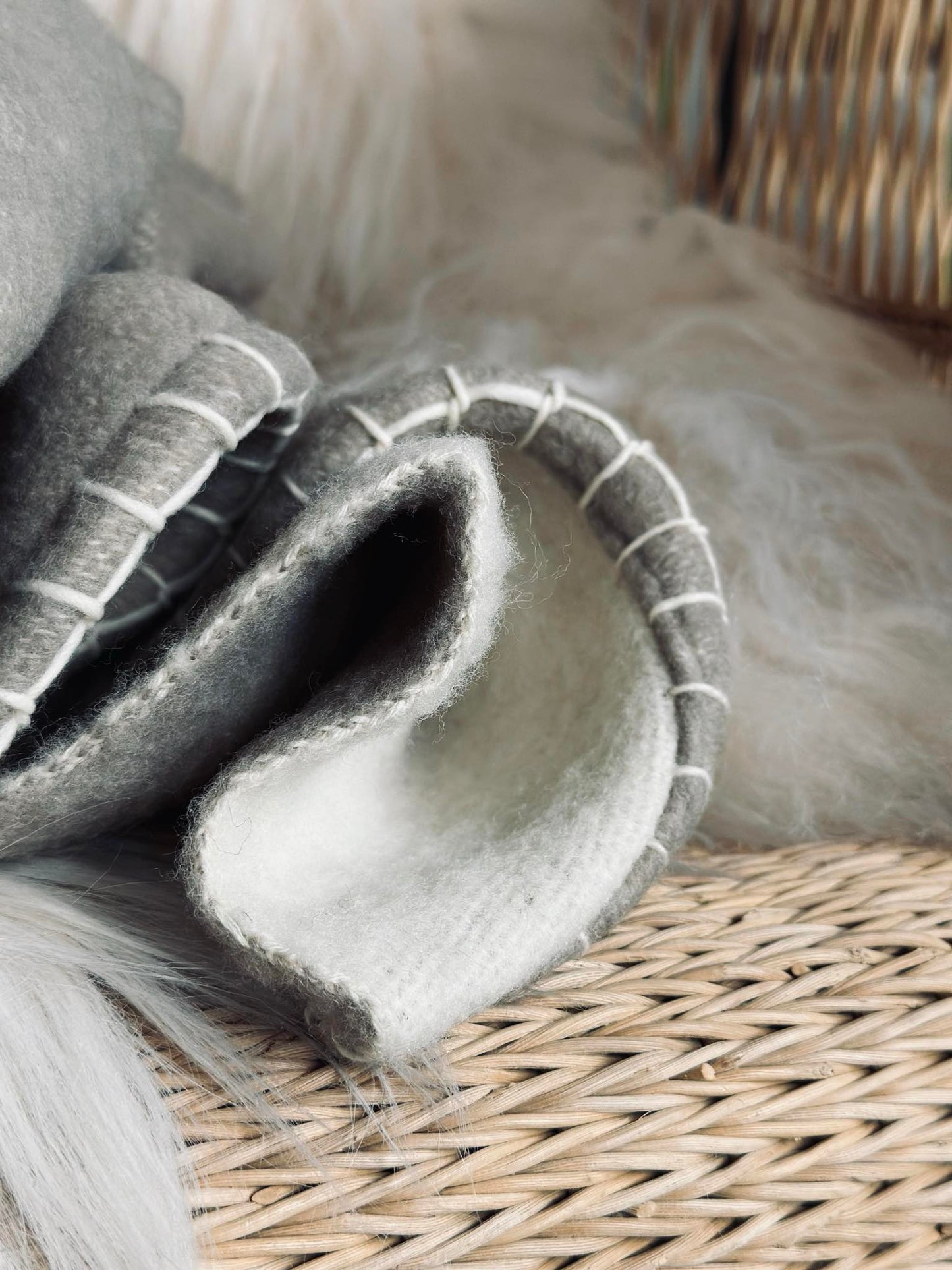 Plaid 100 % uld - Beige / natur
