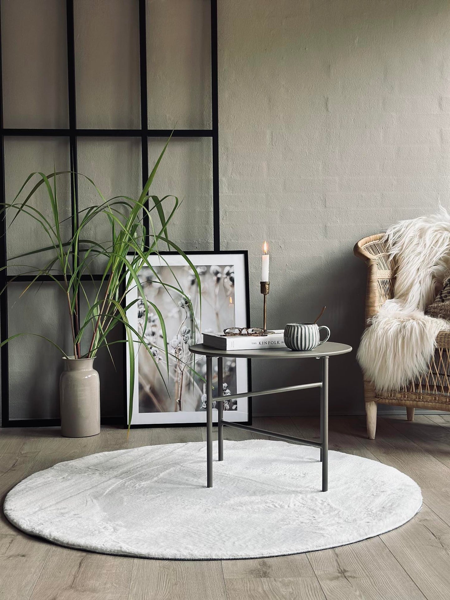 Bord til inde og ude – Beige Dia 50 cm