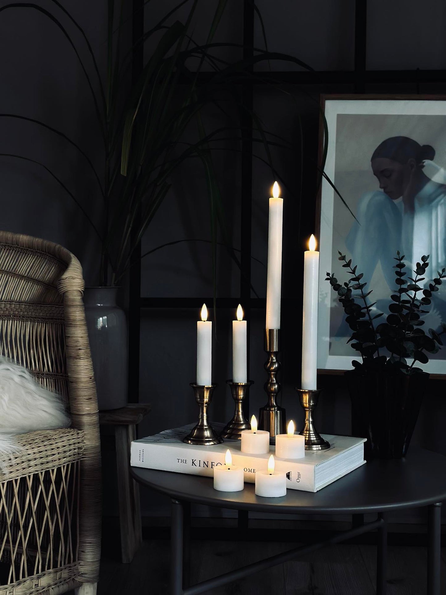 LED Lyspakke med 8 dele - Hvid