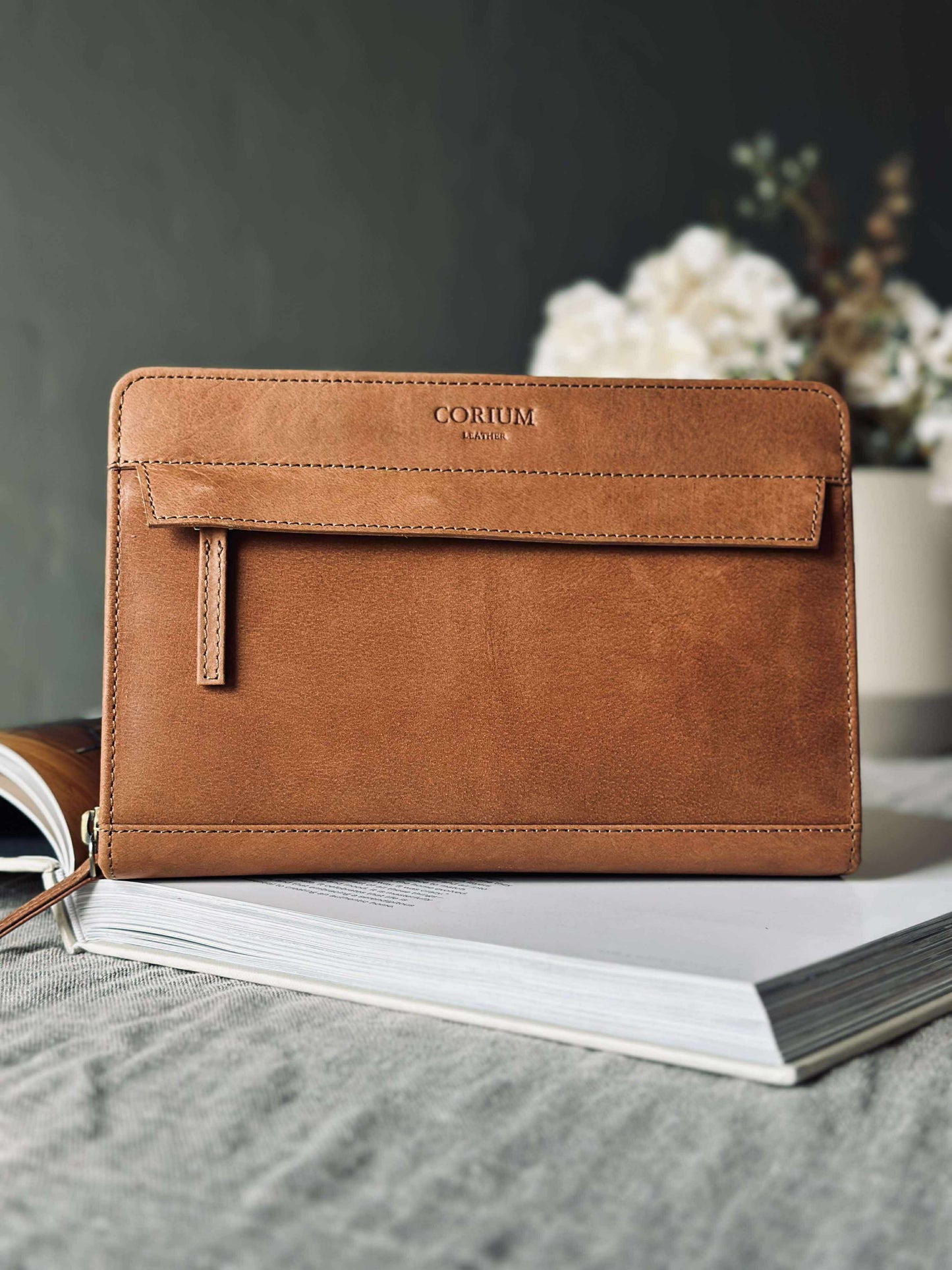 Organiser Cognac Læder