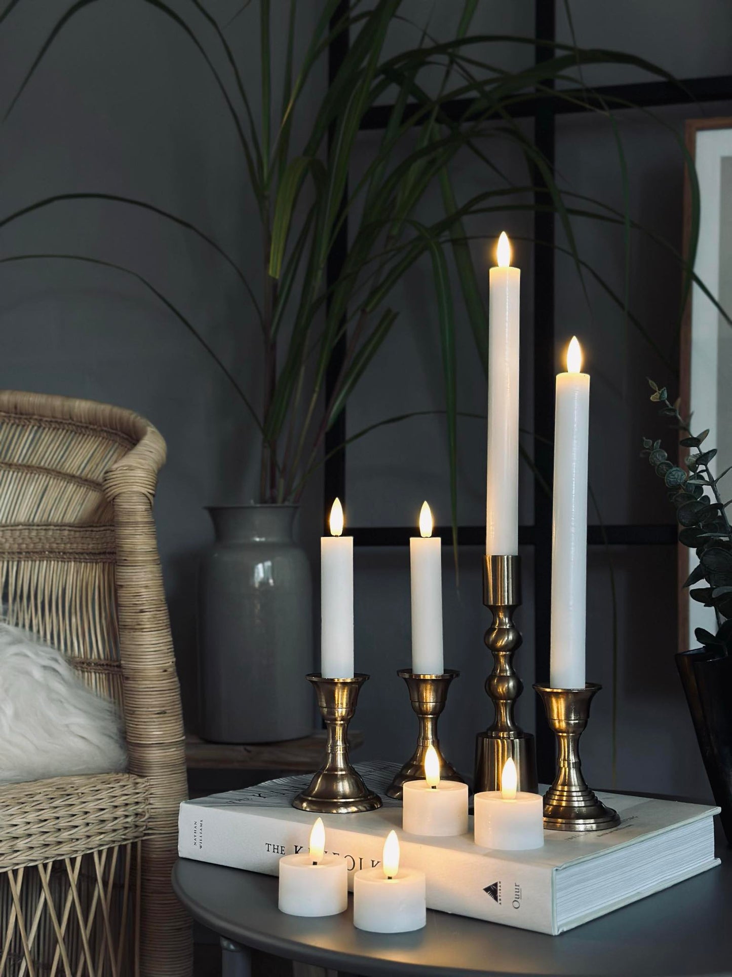 LED Lyspakke med 8 dele - Hvid