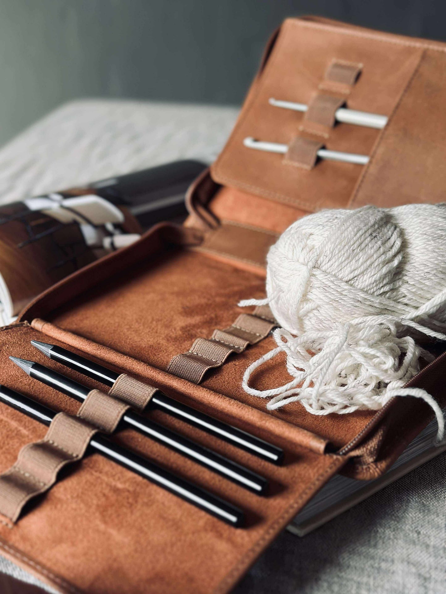 Organiser Cognac Læder
