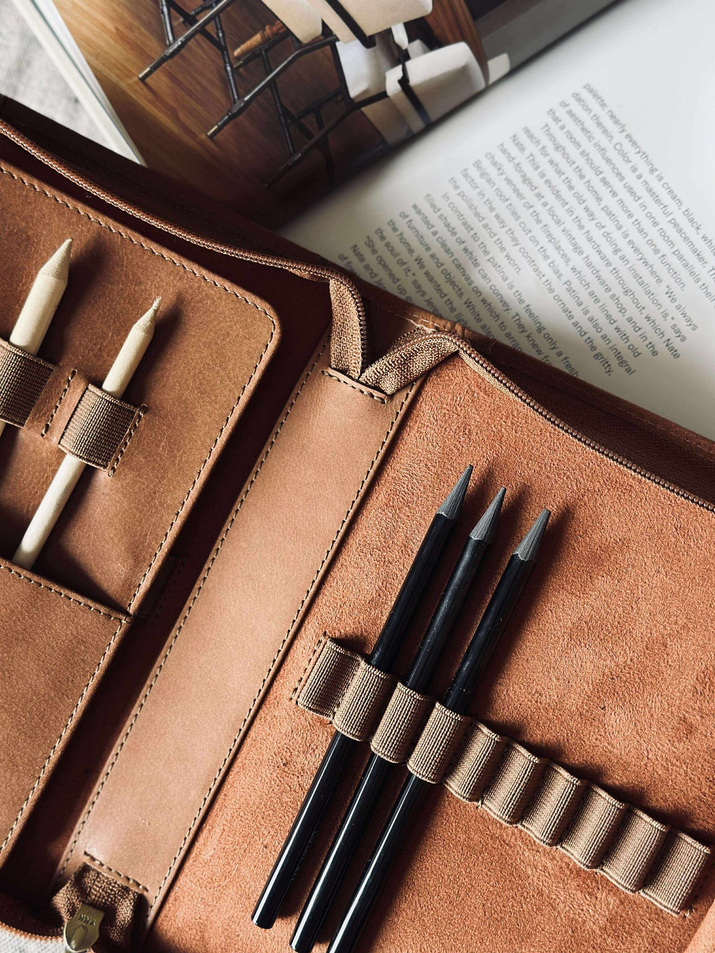 Organiser Cognac Læder
