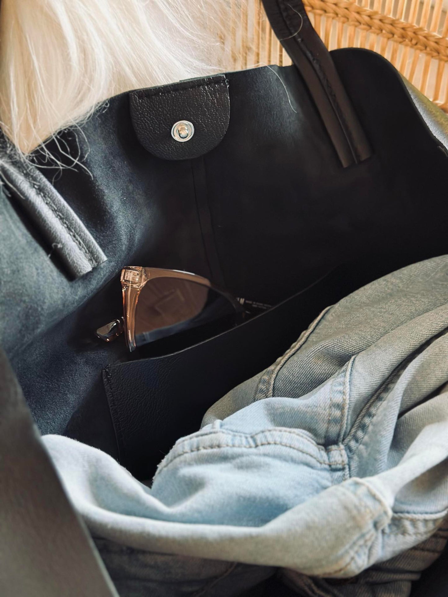 Shopper Daily i blød skind - Black