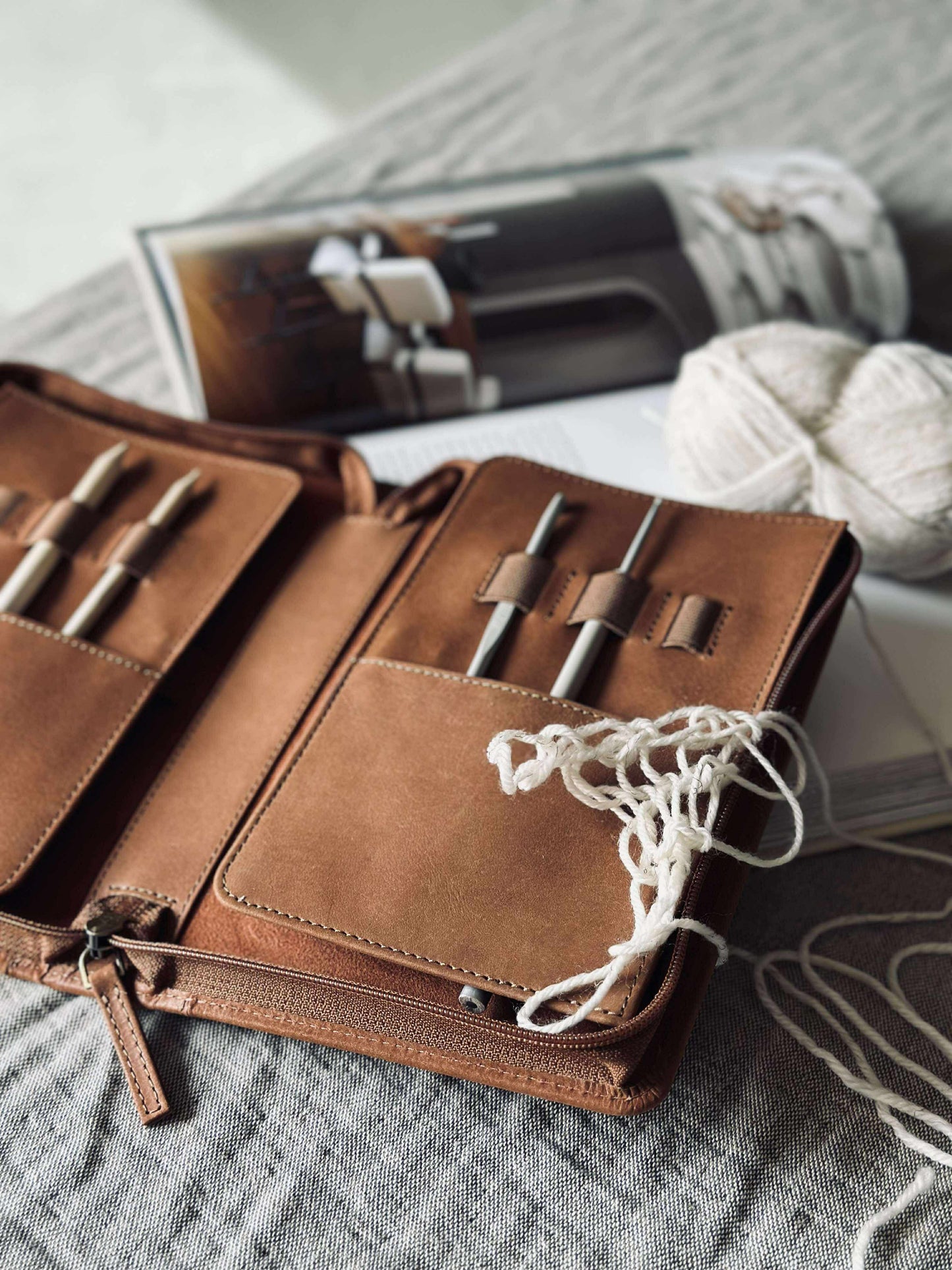 Organiser Cognac Læder